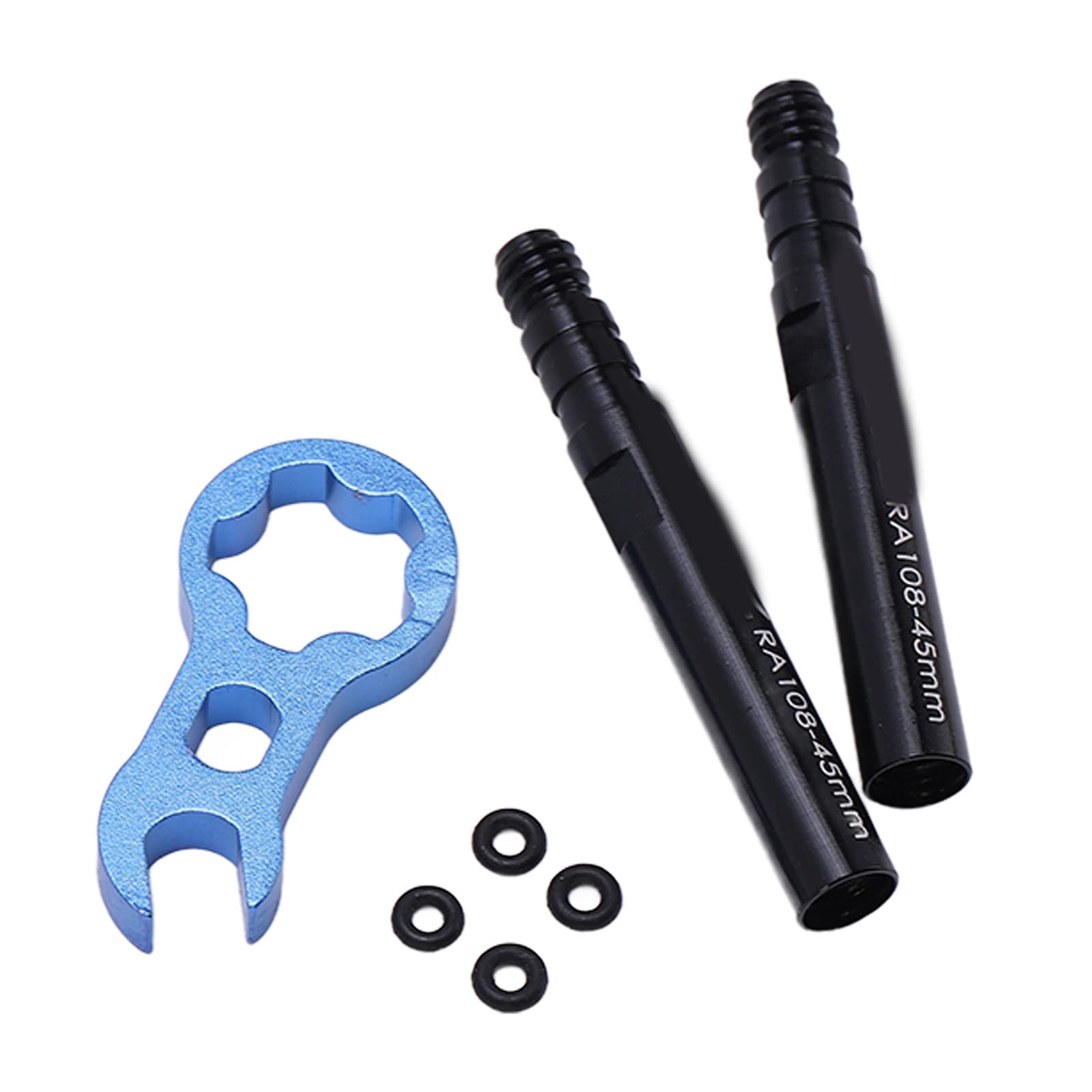 HERCHR Tire Valve Extender Kit, Tube French Valve Stem Extension Aluminium Alloy Lightweight Tire Repair Tools for Road Mountain Bikes (45mm)