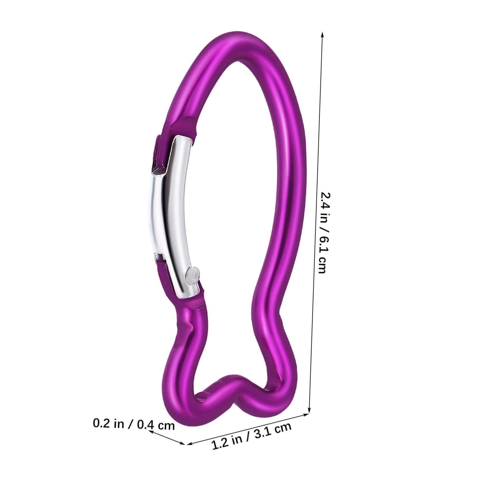 ibasenice Mousqueton en Aluminium Poisson Forme Petit Mousqueton à Ressort Robuste pour Camping et Équipement Outdoor, Porte-clés Pratique et Clips à Ressort Faciles à Utiliser