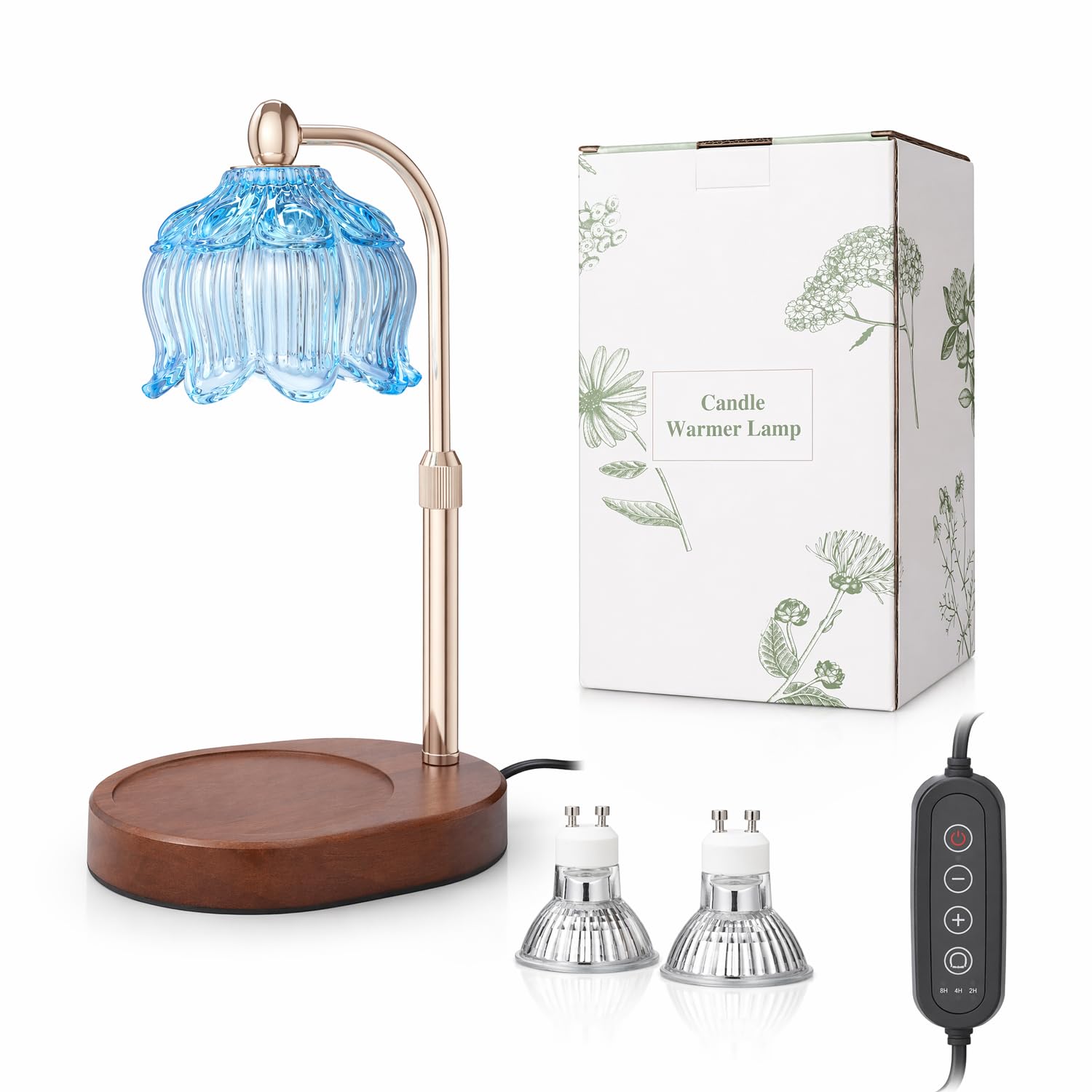 Lampada scaldacandele con timer e regolatore di intensità - Scioglitore elettrico per candele profumate con 2 lampadine, compleanni e inaugurazioni di casa