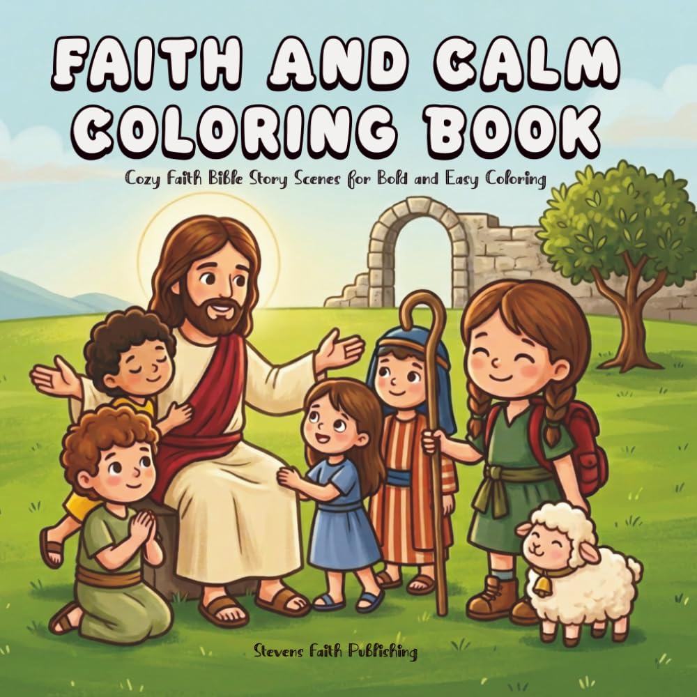 Faith And Calm Coloring Book: Cozy Faith Bible Story Scenes for Bold and Easy Coloring