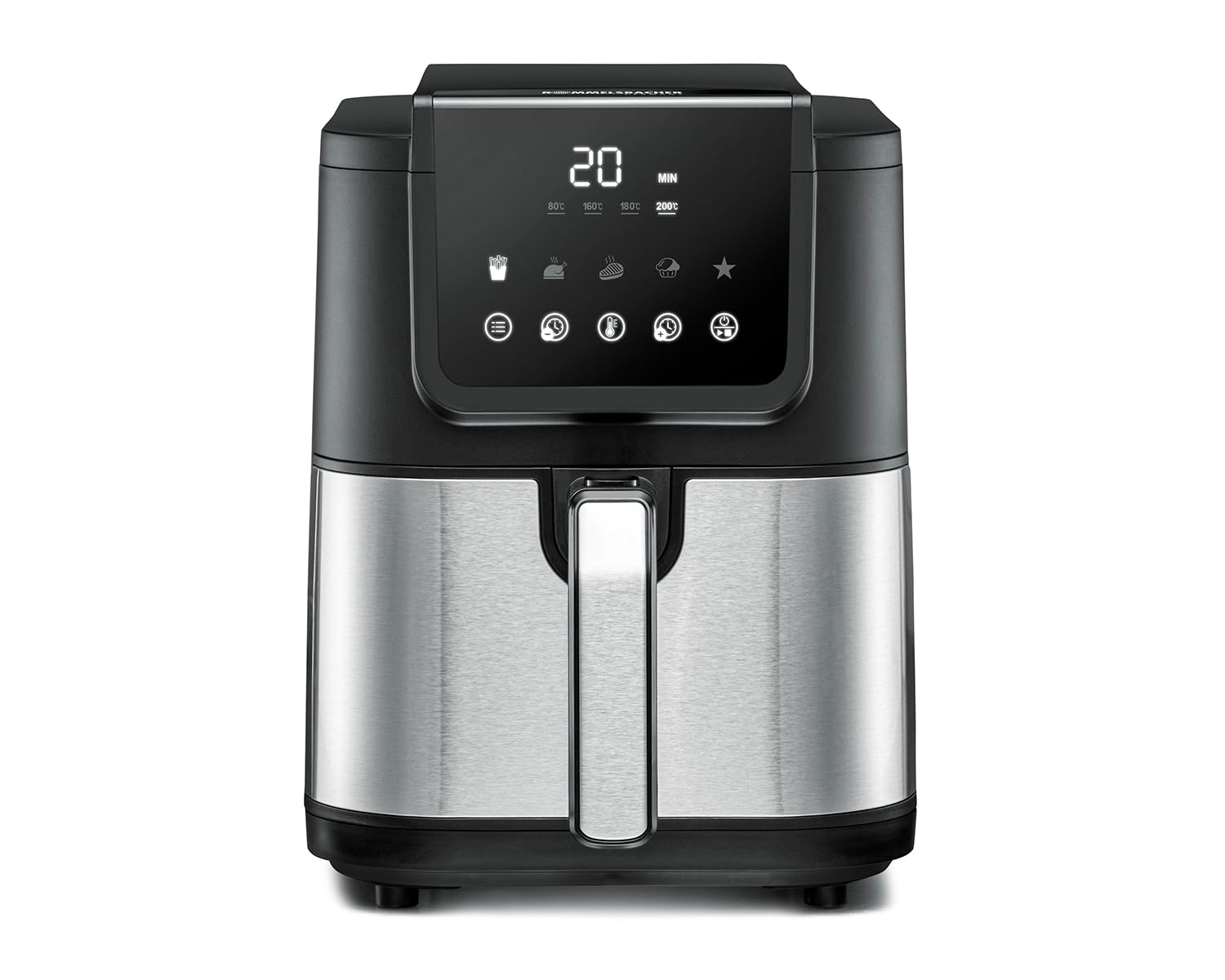 Rommelsbacher FRH 1500 friteuse Unique 5 L Autonome 1500 W Friteuse d’air chaud Noir, Acier inoxydable