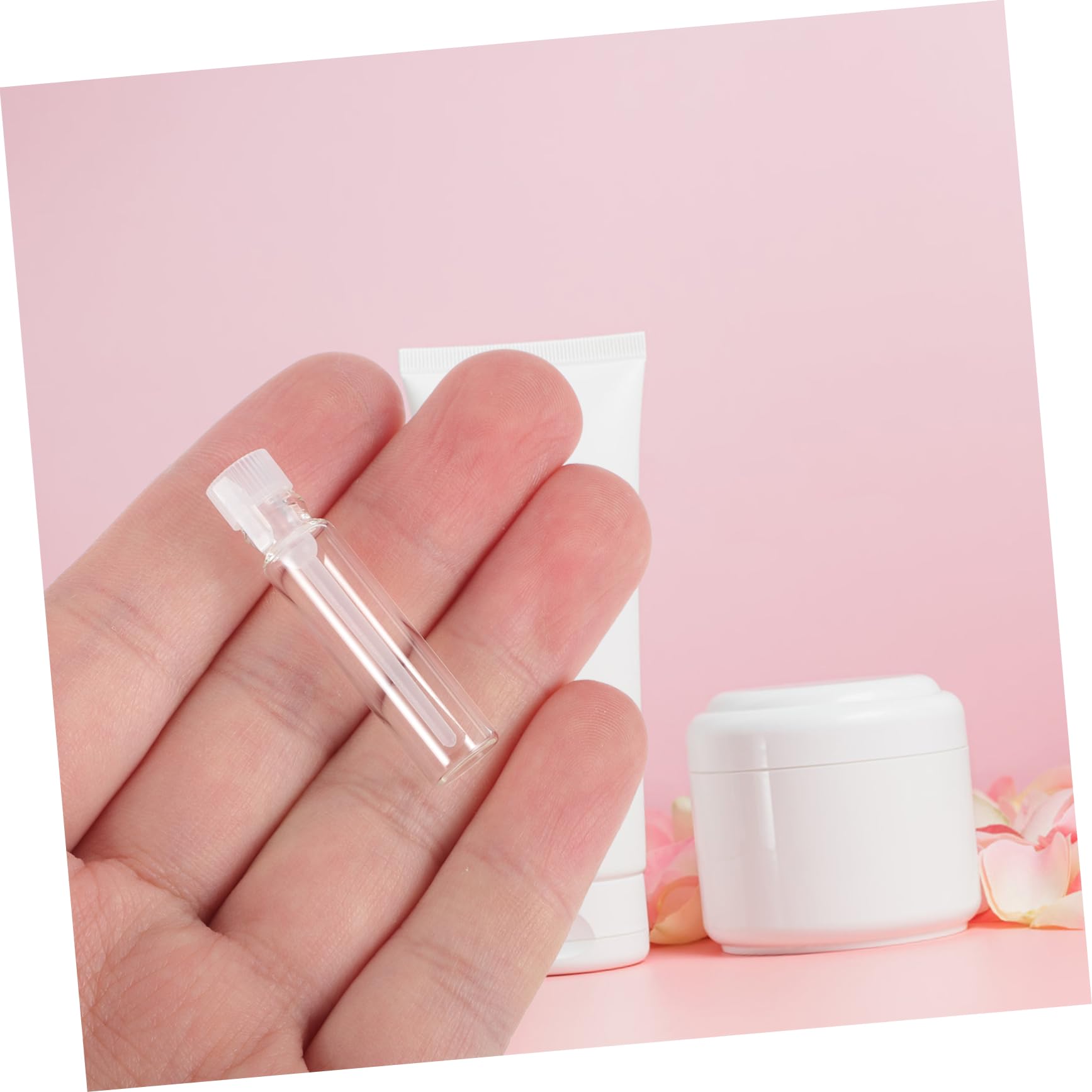 WOONEKY 500stücke Mini Glasflaschen Für Parfüm Leere Reisebehälter Mit Pipette Für Kosmetikproben Und Unterwegs Wiederverwendbar Und Tragbar