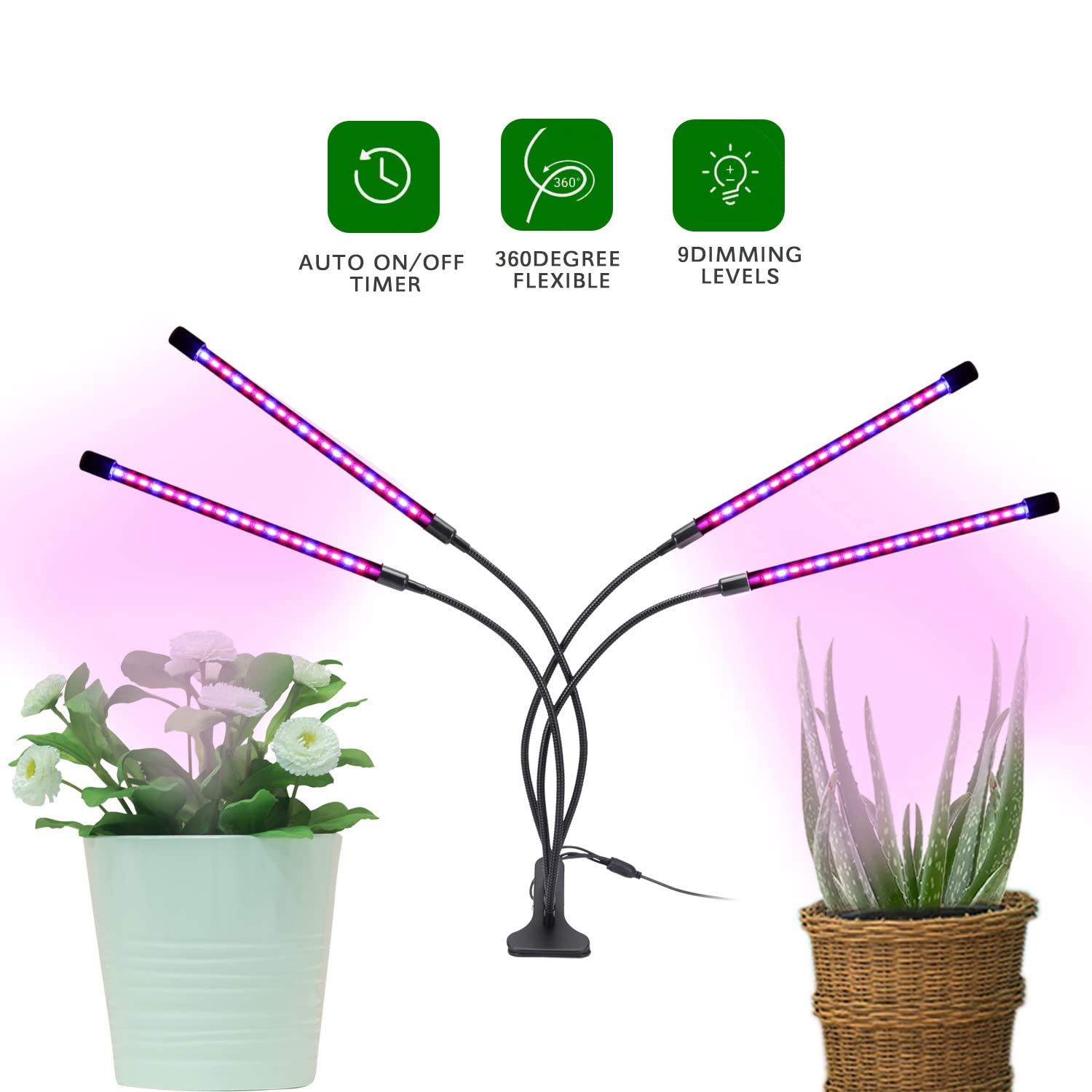Amazon.co.jp: Echana クリップ式植物育成ライト 植物育成LEDライト 