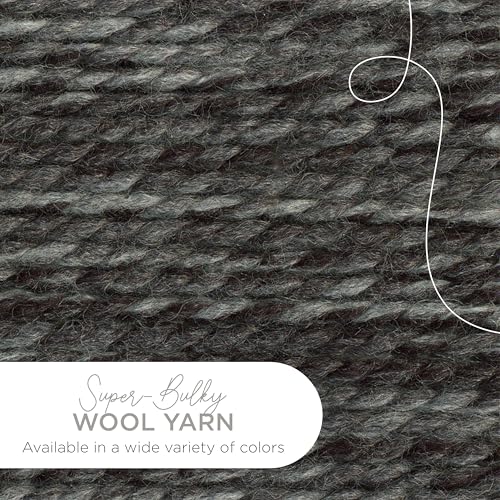 Image of Lion Brand Yarn Wool-Ease Thick and Quick Yarn, Soft and Bulky Yarn for Knitting, Crocheting, and Crafting, 3 Pack, Licorice | Super Bulky Wool Acrylic Blend Fiber for Soft Hats, Sweaters, Chunky Blankets, Yarn for Crochet, Knitting, Crafts, Weaving
