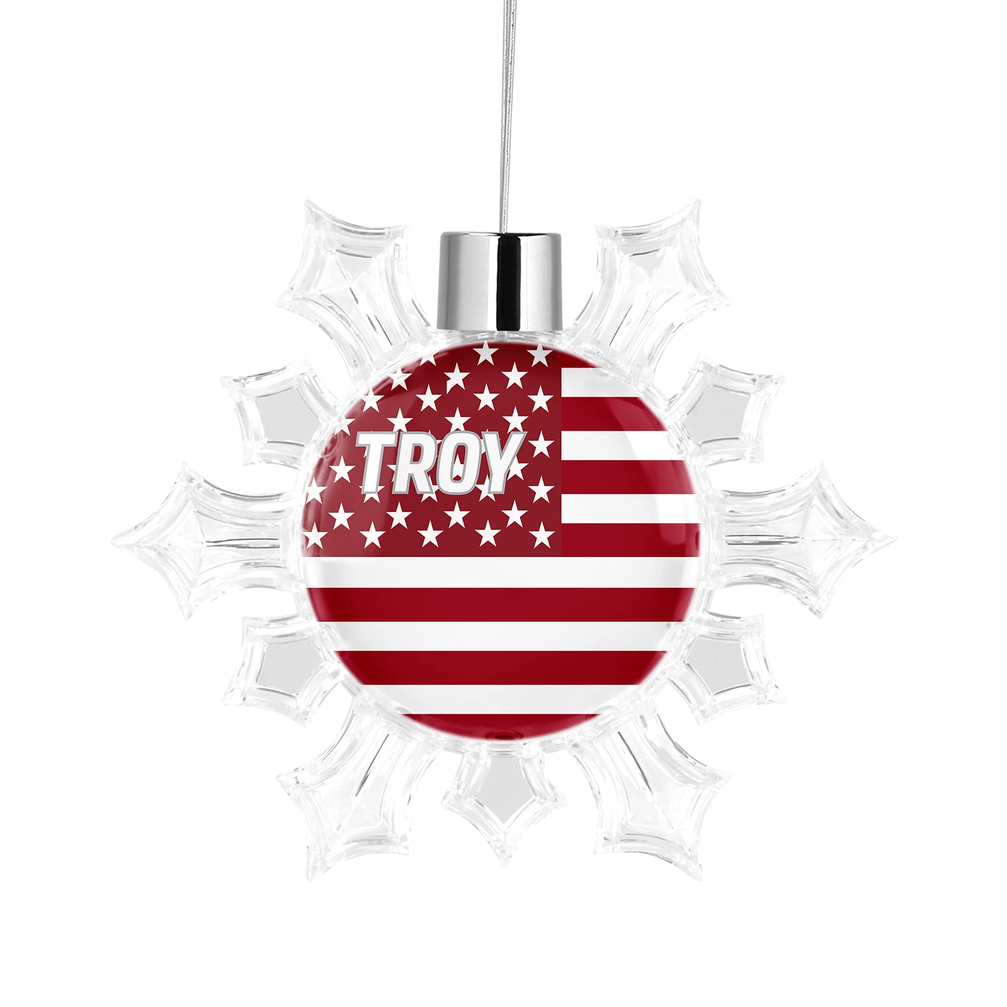 Troy University Snowflake Christmas Tree Ornament Decoration for Tree Party Home Holiday Decor (Troy University 3)