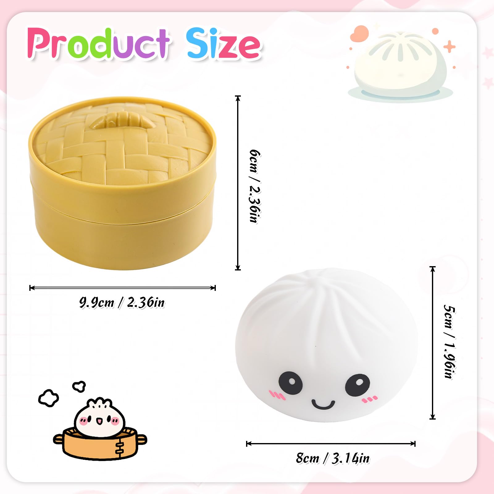 Giant Dumpling Squishy, Mystery Dumpling Squishy, Gigante Glitter Squishys Ravioli, Palla Antistress Gigante Misteriosa, Giocattolo Antistress Bao Bun Con Vaporiera Per Bambini Adulti（Oro + Bianco）