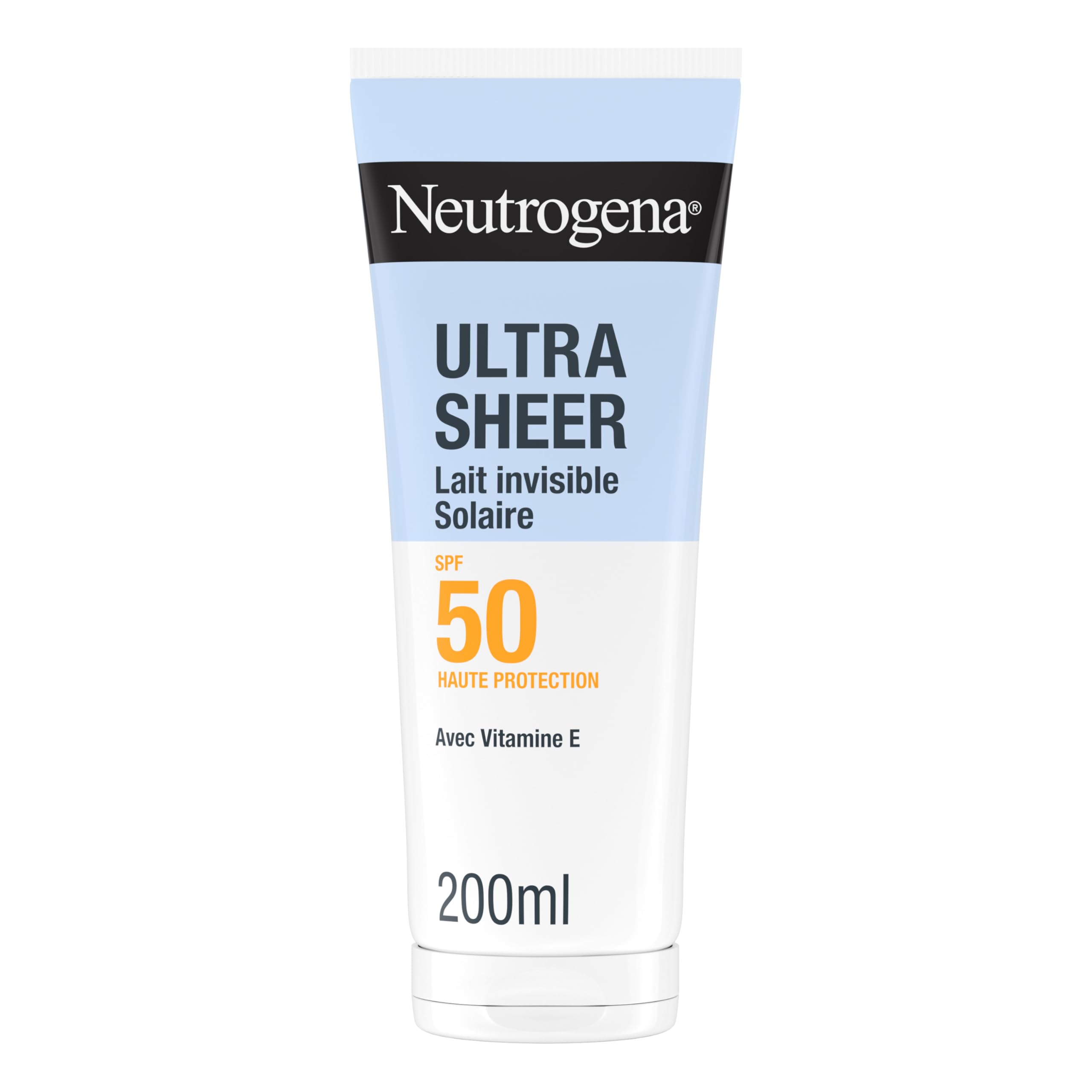 Neutrogena – Invisible Ultra Sheer Sun Lotion SPF 50 UVB + UVA (200 mL) – Antioxidant Face and Body Sunscreen – Dry to the touch, fast absorption, well resists sweat and water