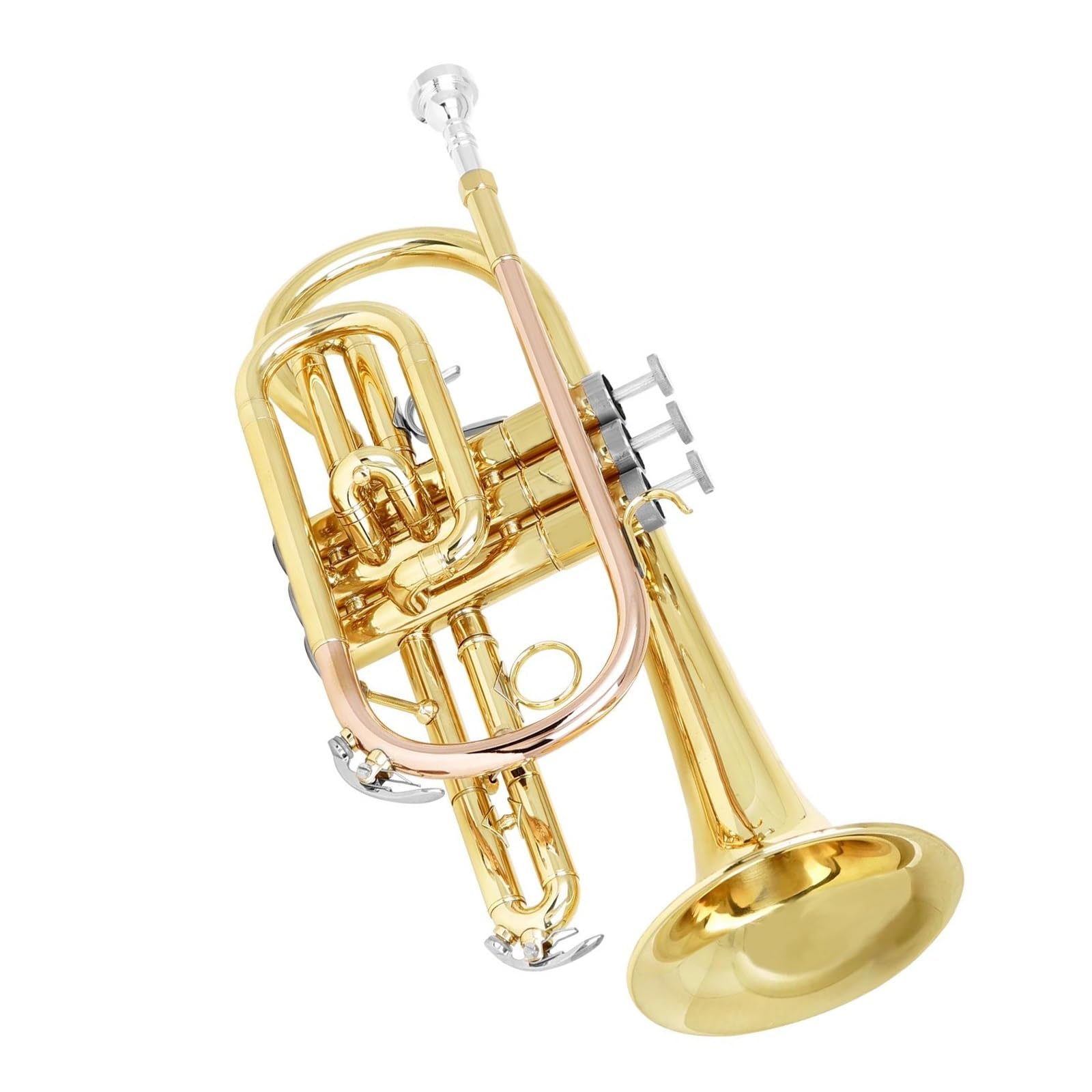 Cornetta Sib Placcata Oro Strumento Professionale In Ottone Con Custodia E Accessori Per La Pulizia Ensemble Di Trombe Standard