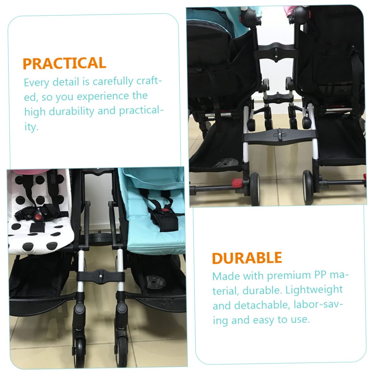 Stroller Connectors for Twins Connect Two Strollers Adapter for Toddler