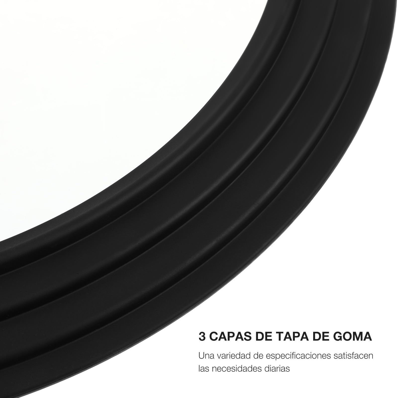 OUNONA Coperchio Nero in Vetro Temperato per Pentola e Padella in Silicone Rotondo, Facile da Pulire, Adatto per Pentole da 22-26 Cm