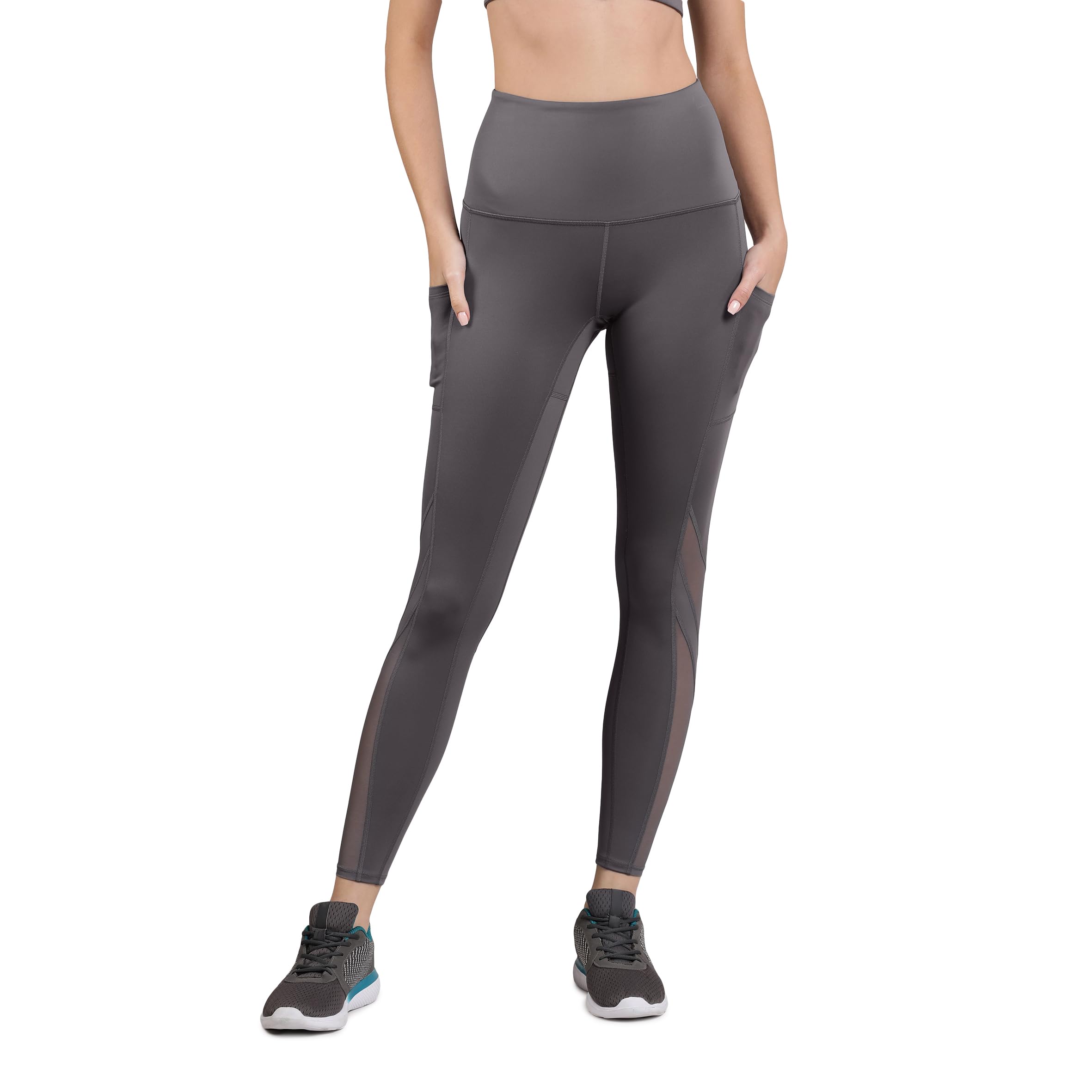 High Rise Slim Fit Ankle Length Energize Panelled Tights-image-35
