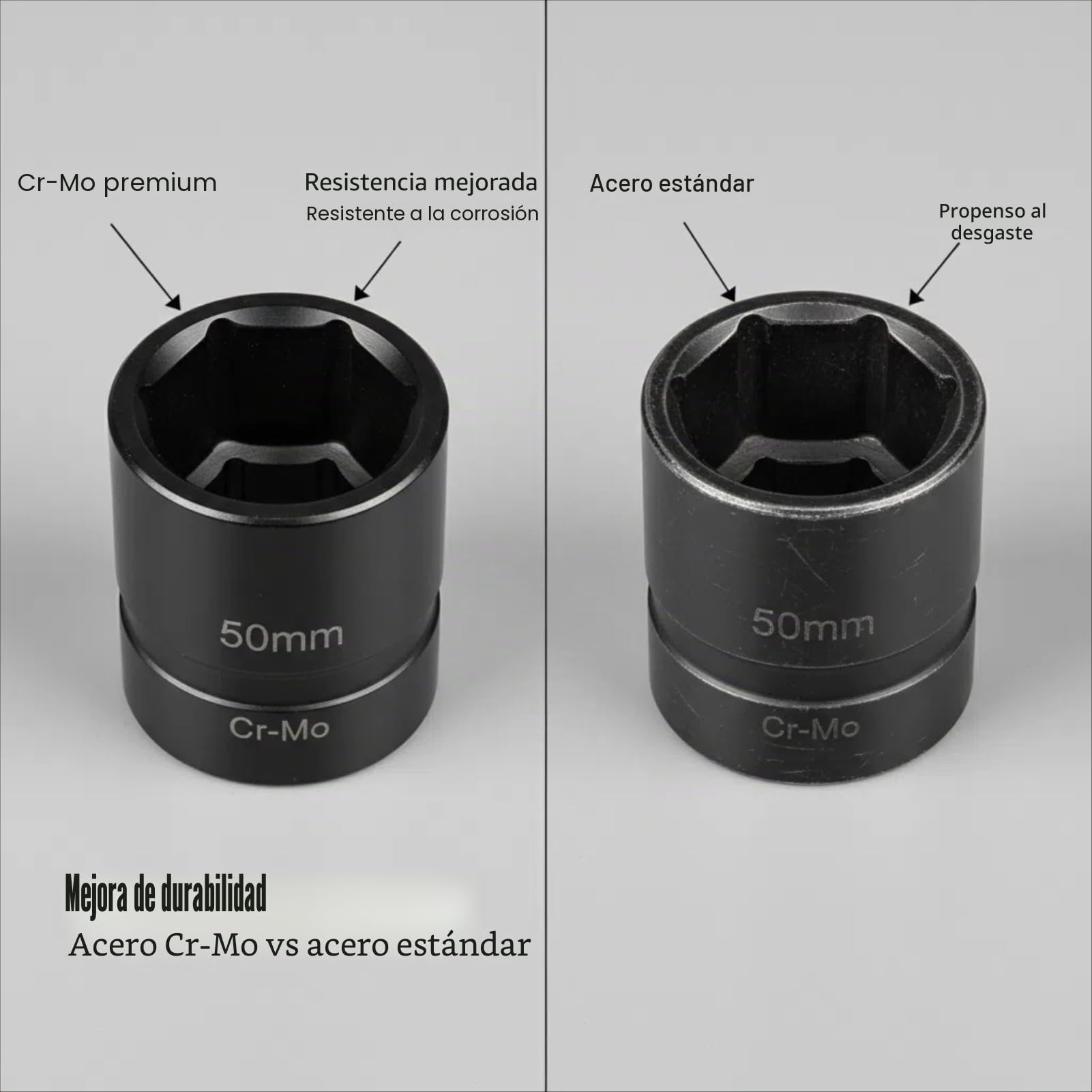 10 piezas 3/4" Juego de llaves de vaso de trinquete Juego de llaves de vaso de impacto hexagonal Juego de llaves de vaso de impacto de 6 puntos Juego de llaves de vaso hexagonal