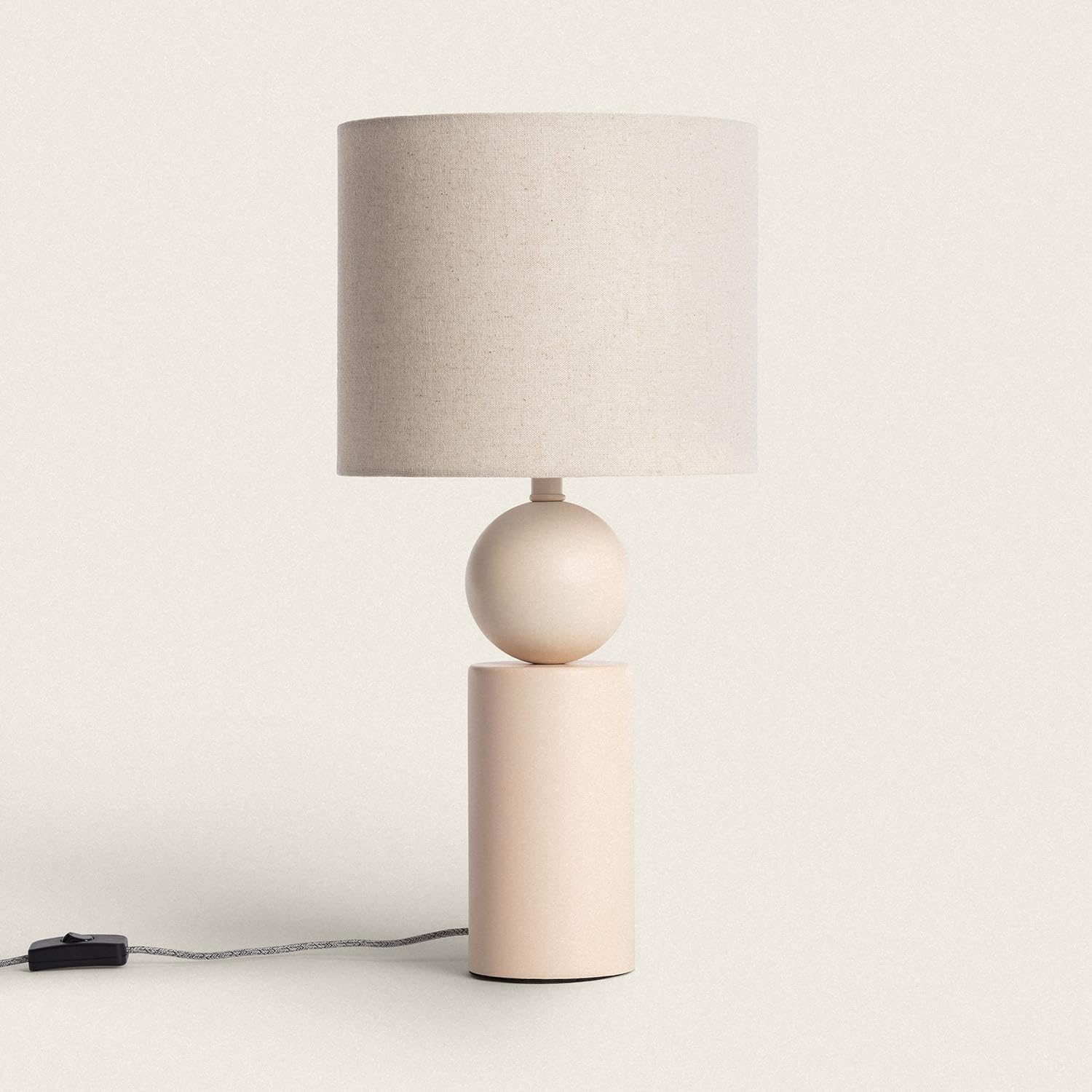 Lot De 2 Lampes à Poser Design – Chrome Et Céramique Beige, Style Bauhaus, Neuves