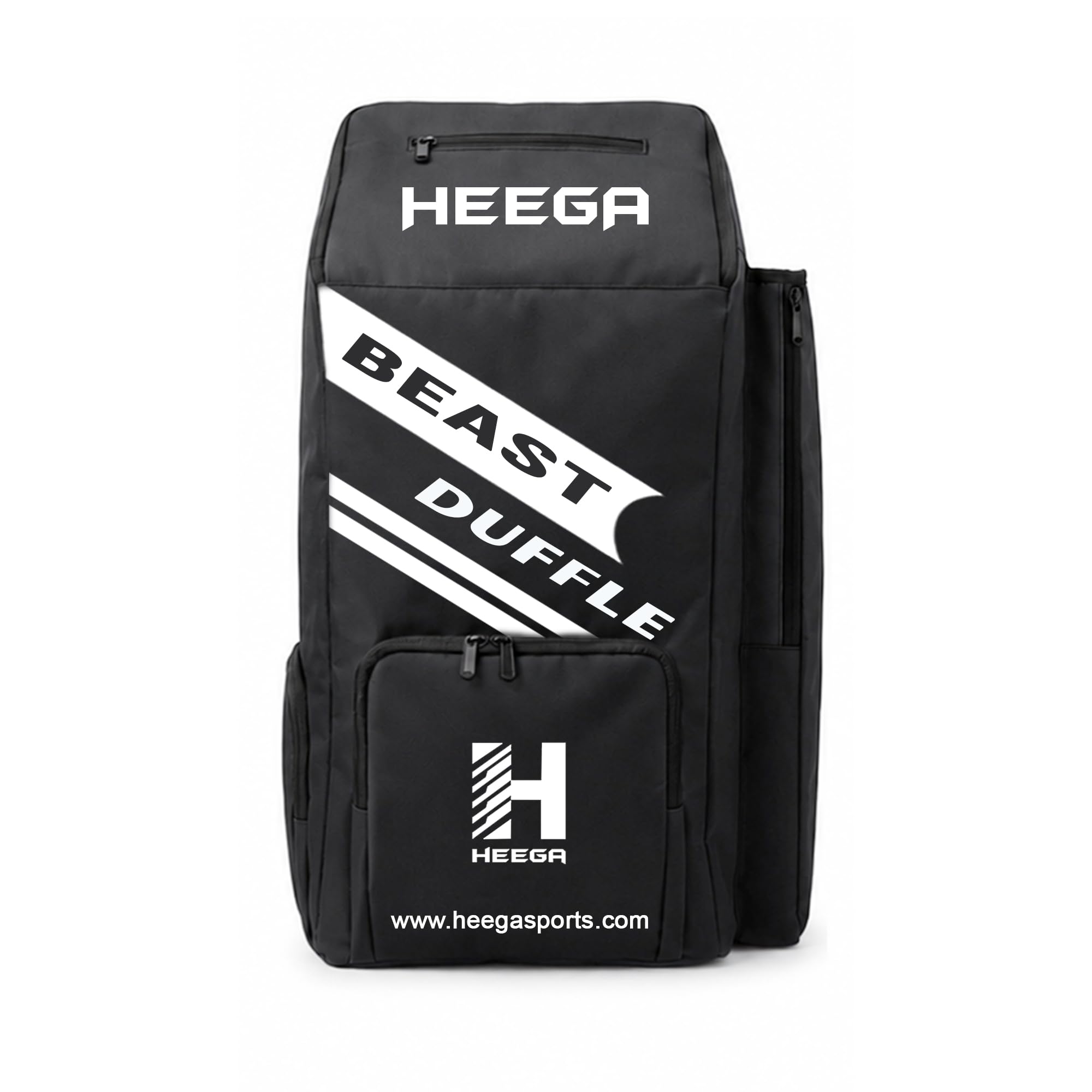 Heega Beast Duffle Cricket Kit Bag | Cricket Gear Bag with Multiple Compartments, Shoe Pocket & Adjustable Shoulder Straps for Players - Black-image-9