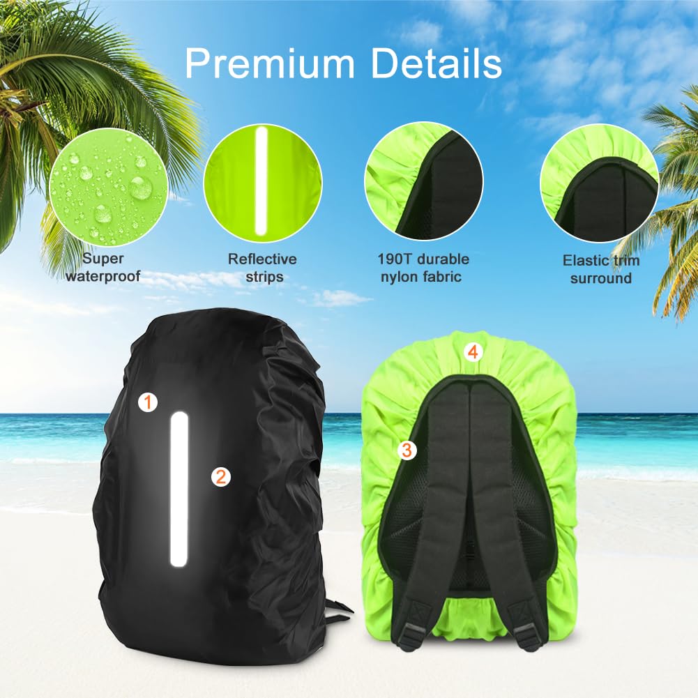 flintronic Coprizaino Antipioggia, Parapioggia per Zaini con Strisce Riflettenti, Coprizaino Impermeabile, Parapioggia per Zaino per Escursionismo, Viaggio, Ciclismo, Campeggio