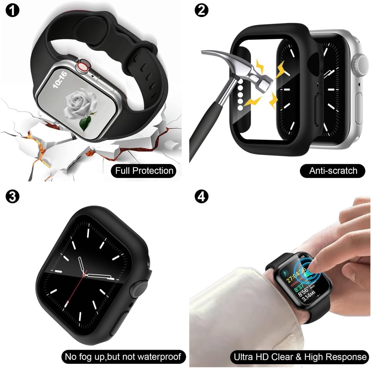 16Pack Watch Screen Protector Soft Band for Apple Watch Bands Women Men | Watch Band Case&Organizer for iWatch Series 11/10 42/46mm,Series 9/8/7 41/45mm,Series 6/5/4/SE 40/44mm, Series 3/2/1 38/42mm thumbnail