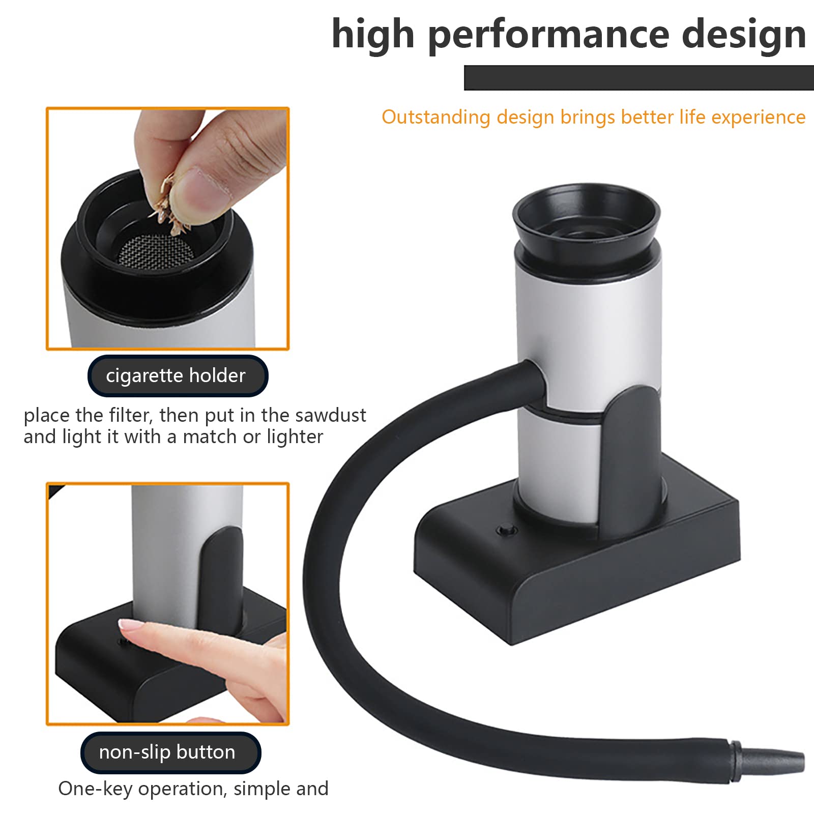 WANGCL Pistola Fumante Portatile Legno Cocktail Fumatore Portatile Cibo Cucina Fumo Infusore per Carne Pesce Verdure Zuppa Salse Dolci
