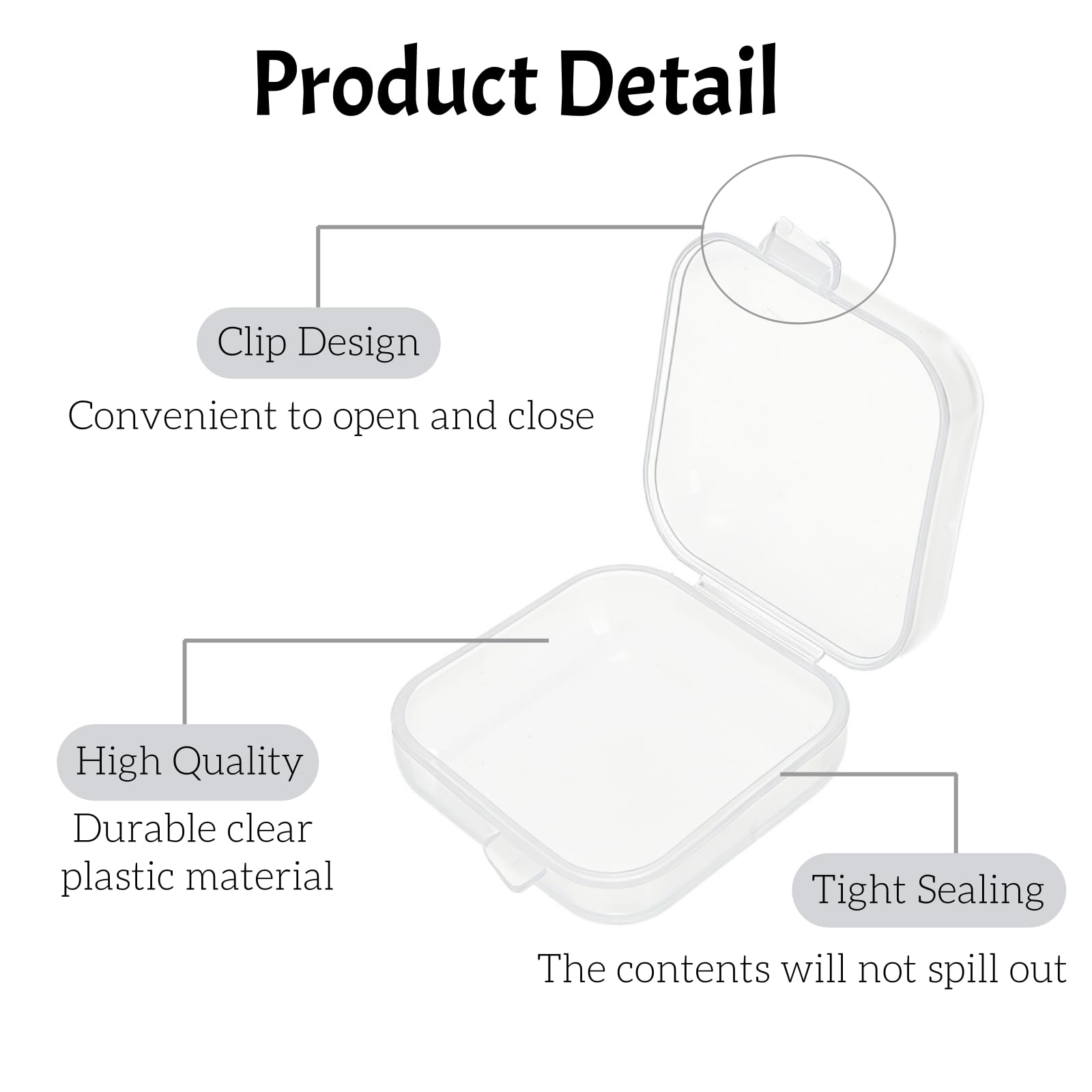 Dicunoy 200 mini scatole di plastica trasparente, piccole scatole per gioielli con coperchi incernierati, scatole per anelli, scatole portatili per orecchini, collane, accessori fai da te