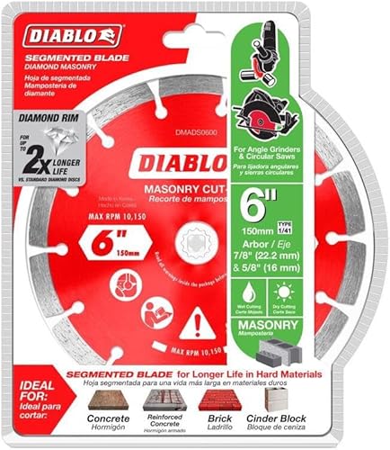Miniatura 4 de Diablo by Freud DMADS0600 - Discos de corte segmentados con diamante de 6 pulgadas para mampostería