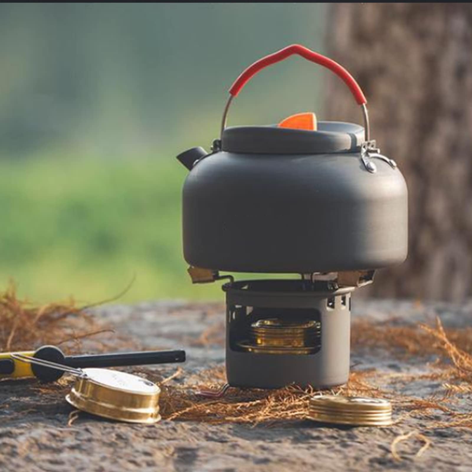 Spirituskocher Für Innenräume,Mit 1,4-Liter-Wasserkocher,tragbare spirituskocher fiir innenraume,Geeignet Für Indoor Und Camping,Spirituskocher Innenräume