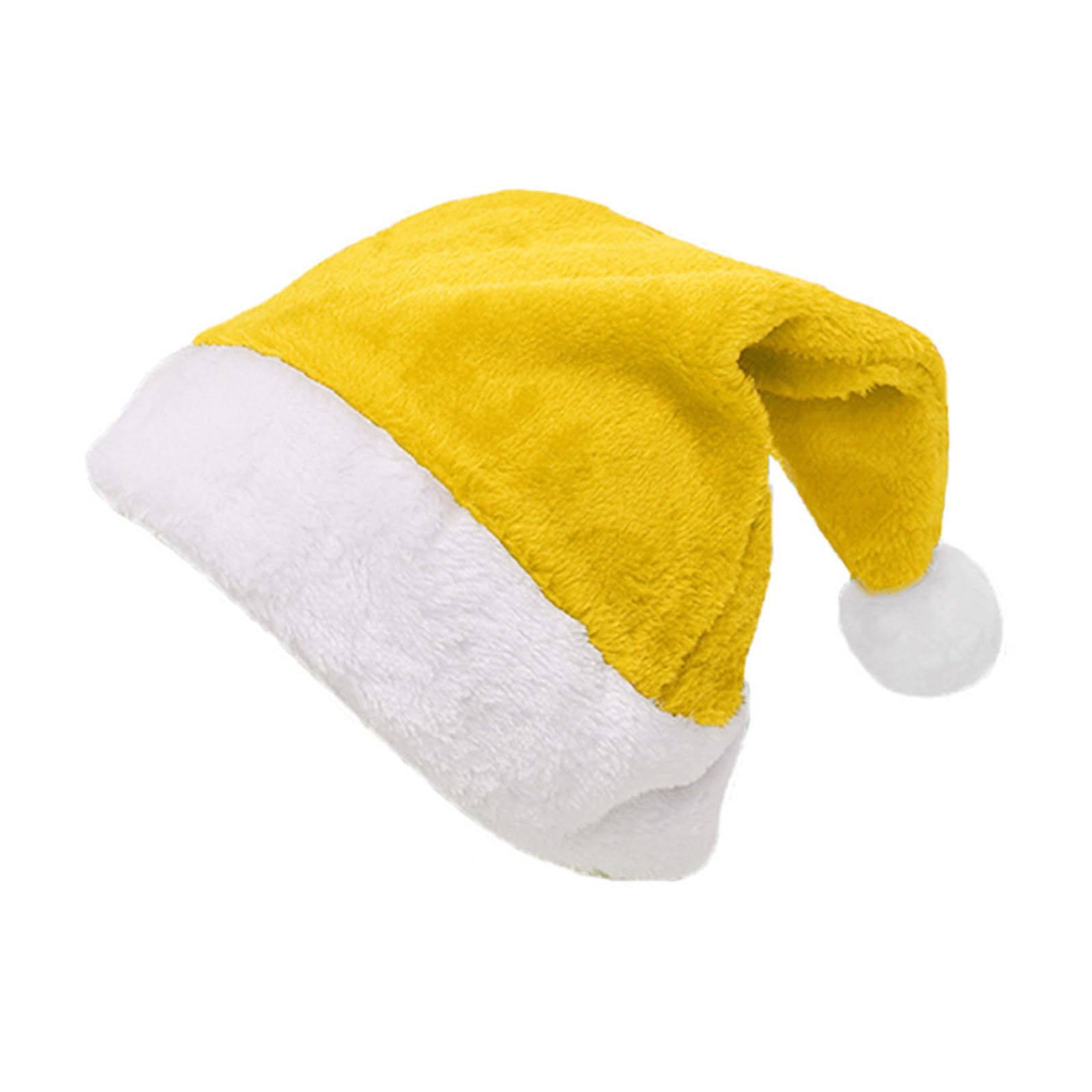 Xinsheinelry Christmas Decoration Plush Santa Hat Party Dress Up New Year Stage Props Bobble Cap Christmas Family Gathering Headwear Costume Prop for Special Occasions Festive Headwear Festive Hat