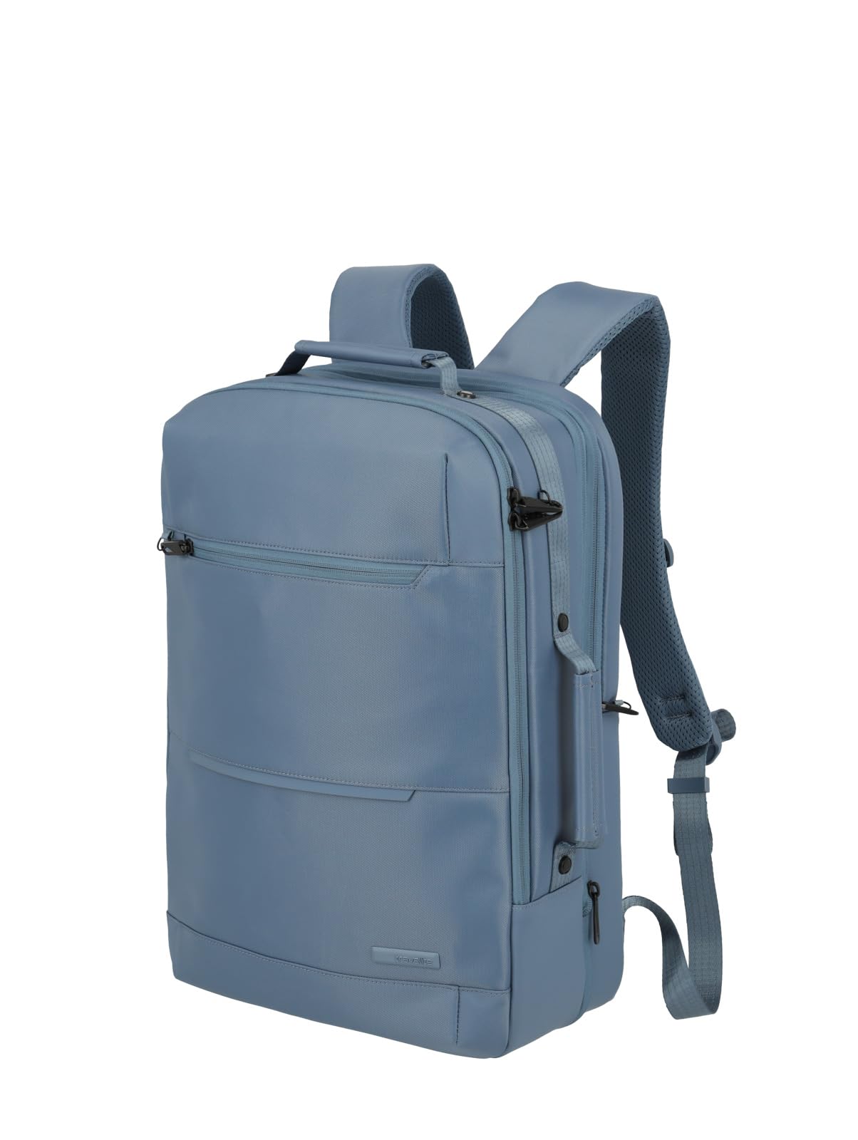 Travelite WorKFLOW Hand Luggage Backpack, Laptop Backpack, 15.6 Inches, Travel Backpack Made of Recycled Material with Safety Compartment, Denim Blue, Rucksack 46 cm, Business