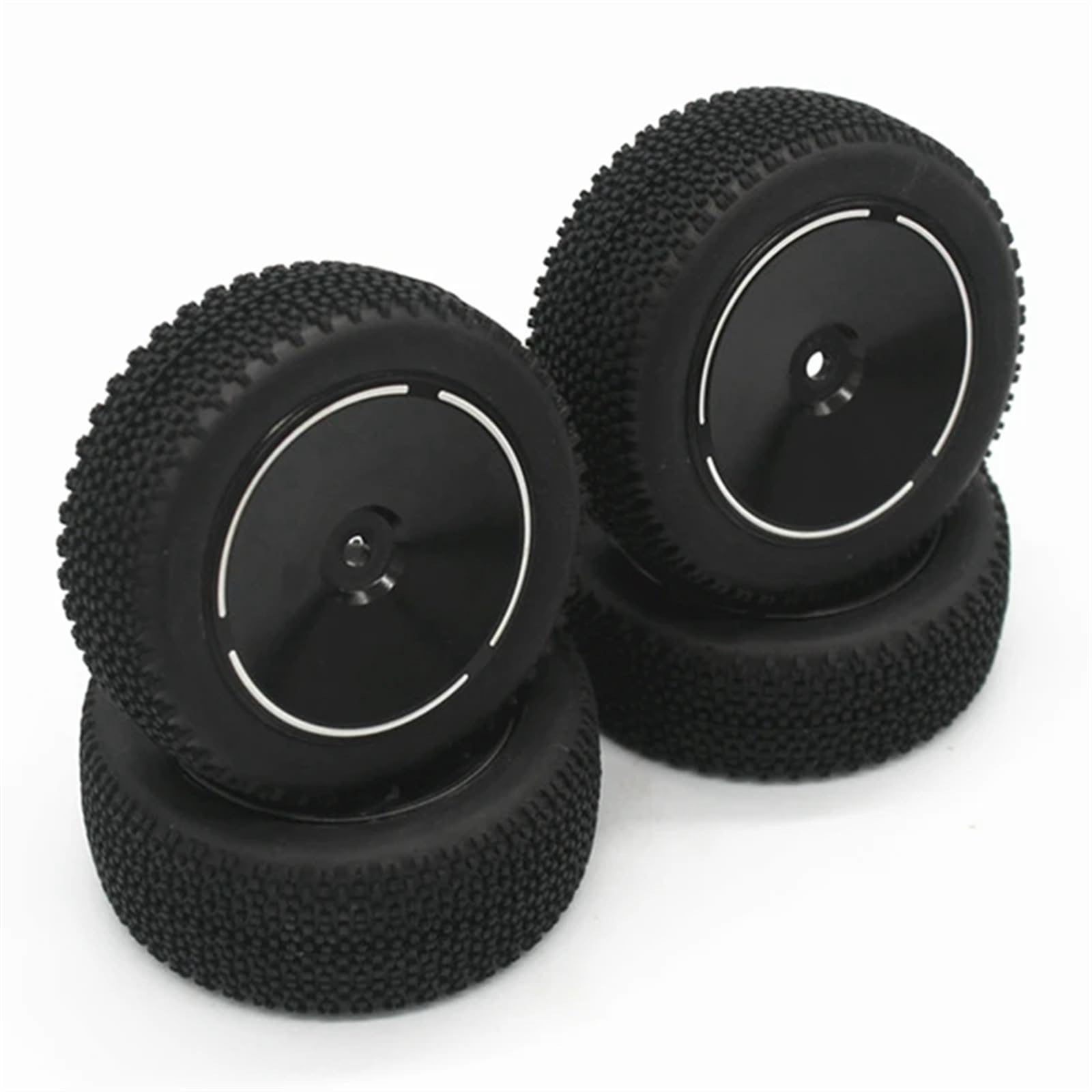 Neumáticos Coche RC Compatible con Wltoys 144001 144002 144010 124016 124017 124018 124019 RC Car 4 Uds Llanta De Rueda De Metal Piezas De Mejora De Neumáticos De Goma