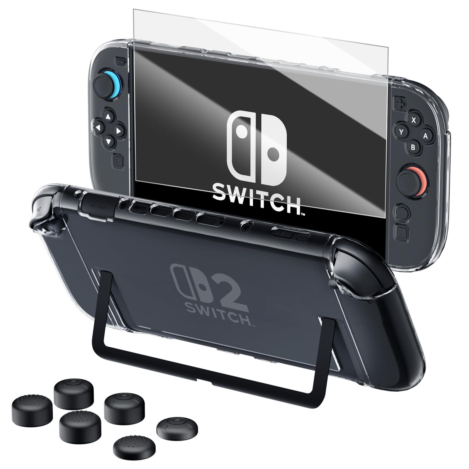 [120 piezas]HEYSTOP Carcasa Protectora para La Consola Nintendo Switch 2 Funda con Diseño de Soporte Hueco Delgado Carcasa con Absorción de Impactos y Antiarañazos para Nintendo Switch 2 Último Modelo