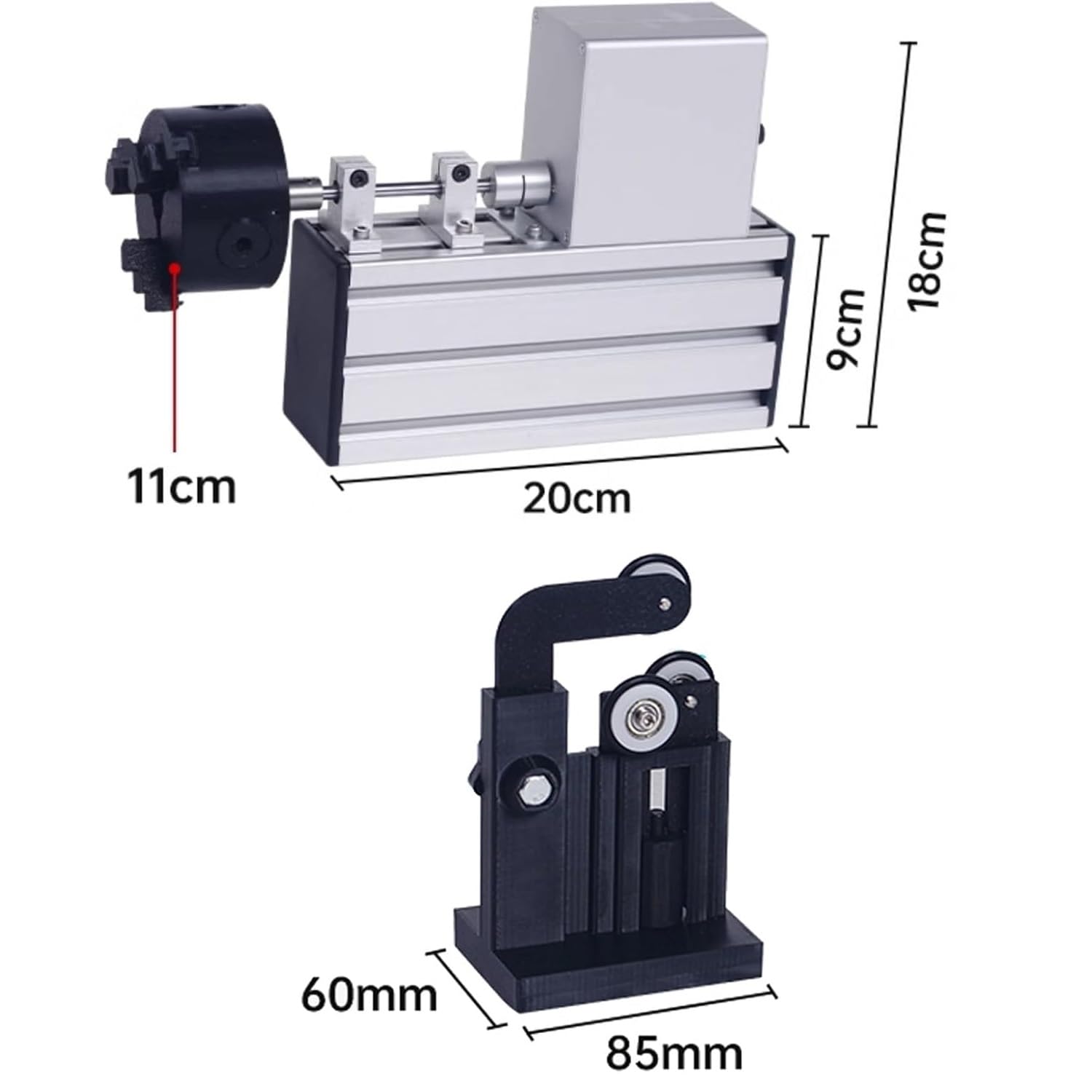 Wickelmaschine für Angelrutenbau, Geschwindigkeit einstellbar 0–300 U/min, Aluminiumlegierung, Fußschalter-Steuerung, Epoxidharz, rotierende Klebeausrüstung