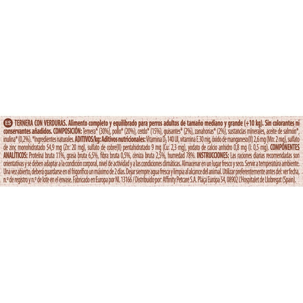 Nature's Variety - Paté para Perros Adultos Medianos y Grandes con Ternera 12 x 400g