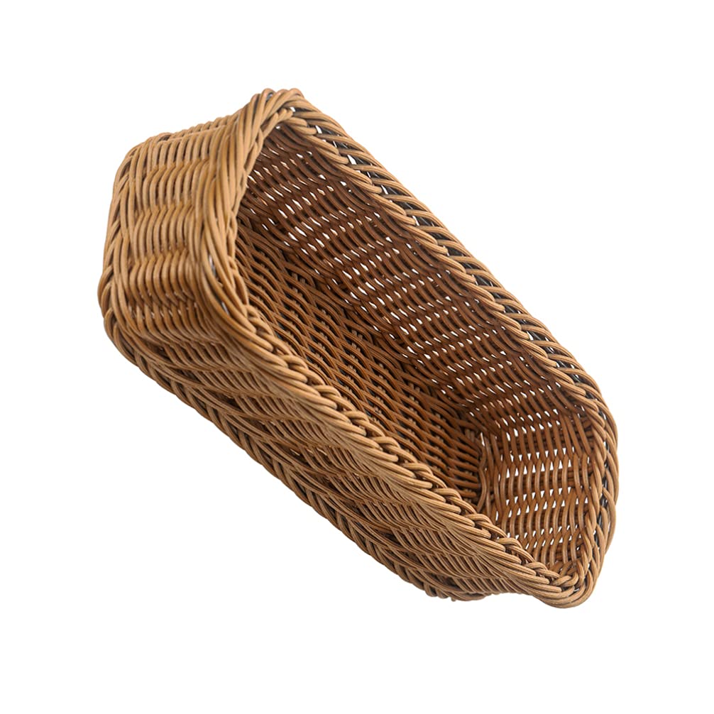 Cabilock Bandejas De Cubiertos Cesta Cubertería Contenedor Imitación Ratán Tejido Cesta Cubertería Almacenamiento para Cocina U Hogar Organizador Vajilla