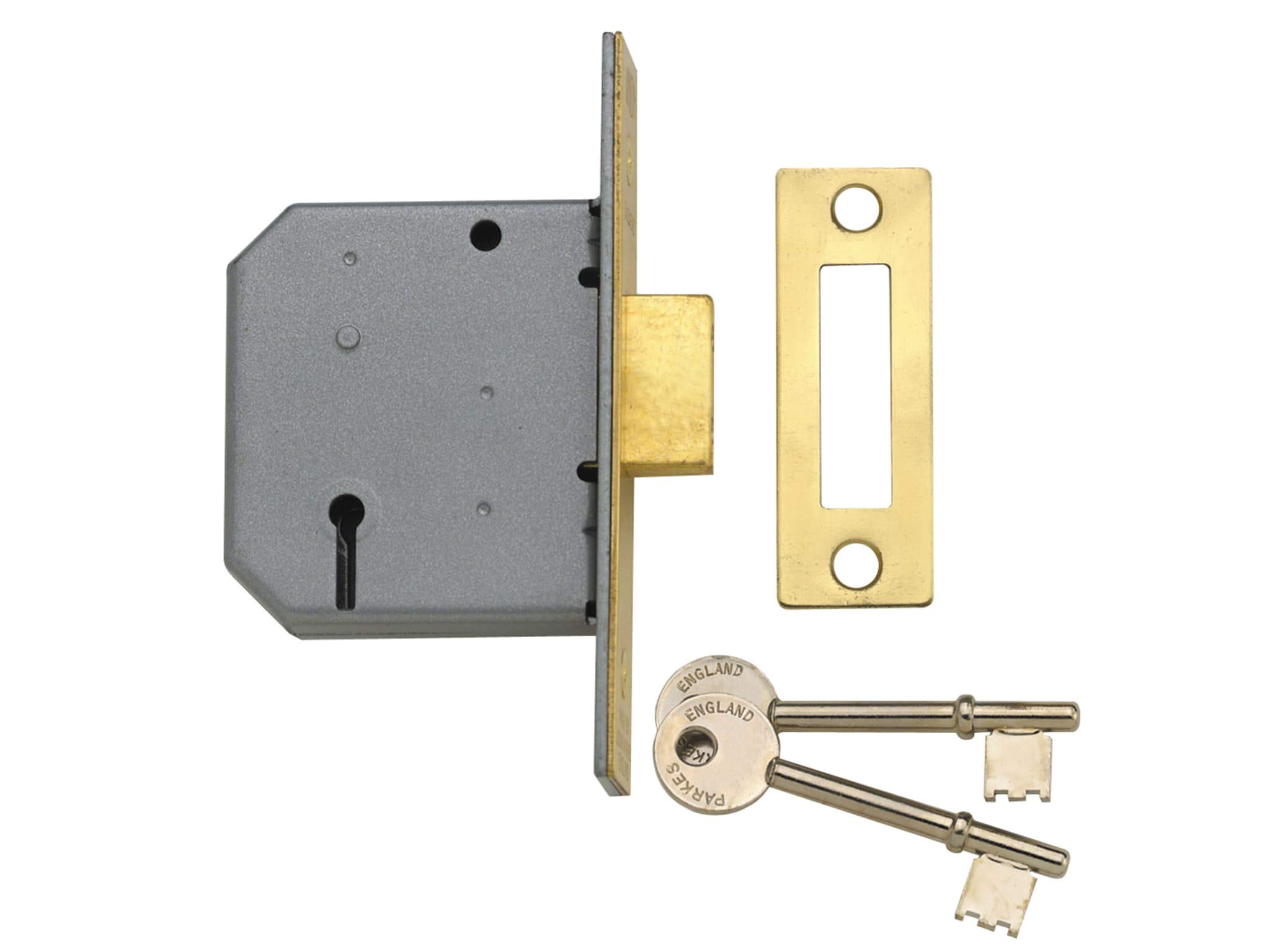 Yale Locks 650322205025 Pm322 3 Lever Mortice Deadlock Polished Brass 79Mm 3In