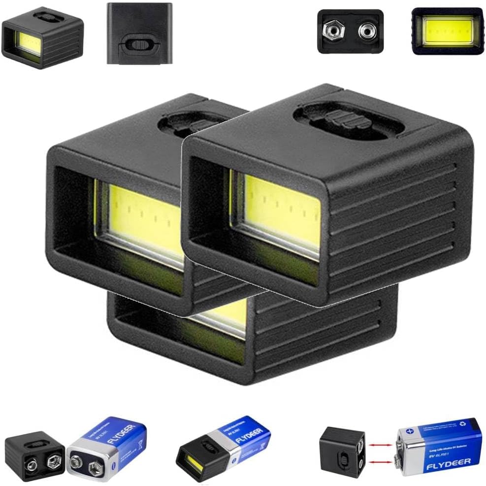 3Pcs 9 Volt LED Portable Flashlight,High Lumens Mini Led Flashlight,Compact 9 Volt Pocket Torch,High Brightness Led Torch for Camping,Hiking,and Emergency Use