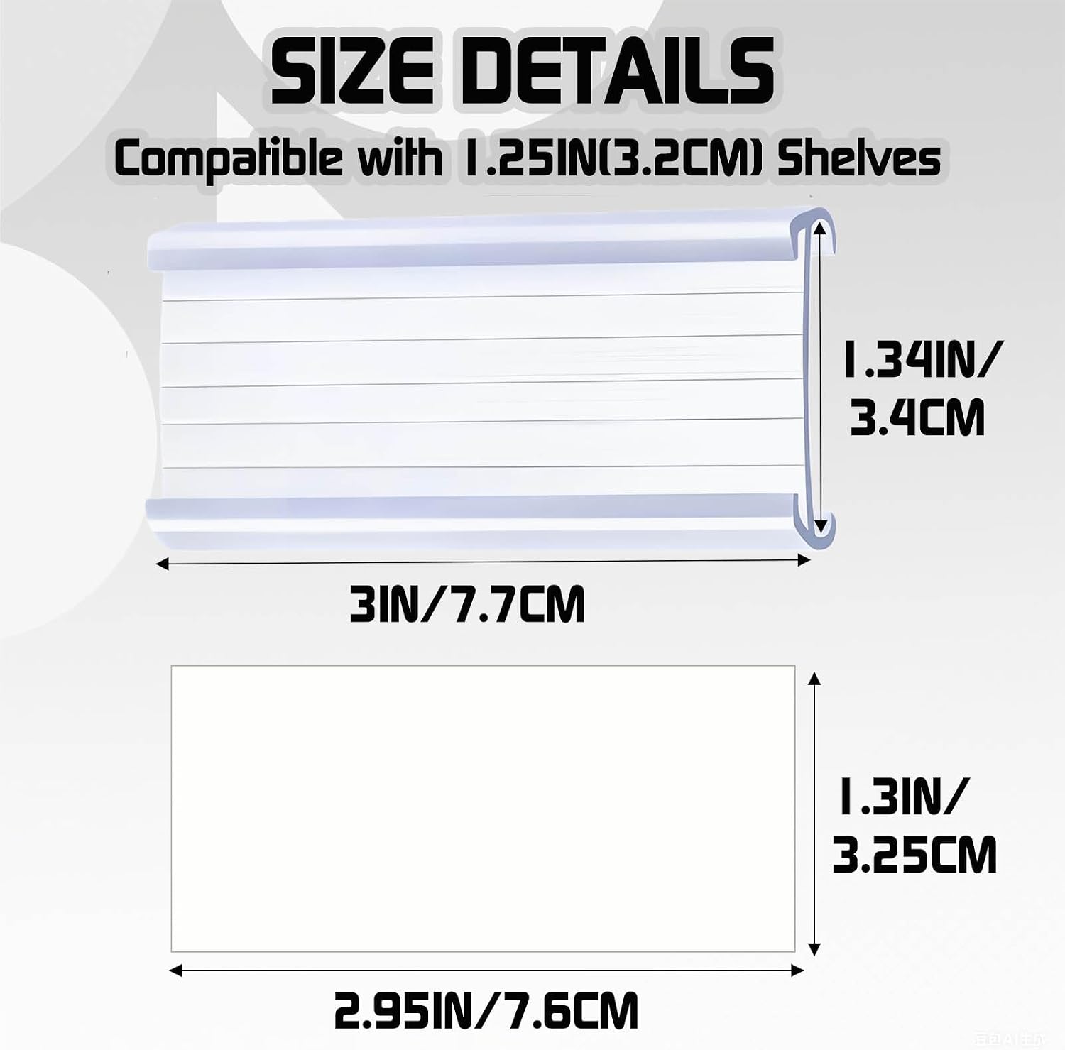 Wire Shelf Label Holder, 30 Pcs Plastic Label Holders for Wire Shelving with Inserts, Compatible with 1.25 Inch Shelves, Snap-On Shelf Tags for Organization in Closet Pantry Garage image 2