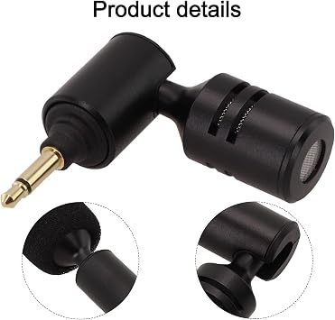 Foldable For Mini Microphone With Straight 3.5mm 2 3 4 Pole Connector For Mobile Phone Laptop Camera Stage Test Equipment Black Color(2 Pole)