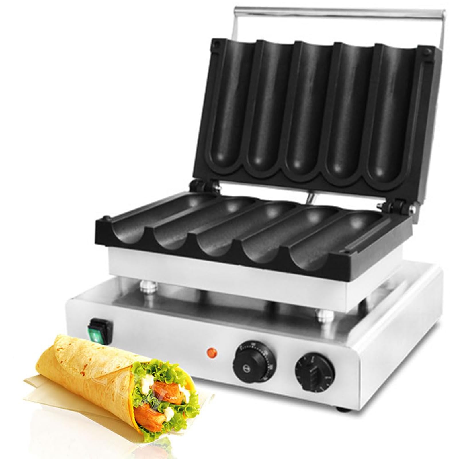 XCSCUK Electric Chicken Roll Mchine,Commerical Eggs Roll Machine,with Timing and Temperature Control, Kitchen Baking Tools Breakfast Machine