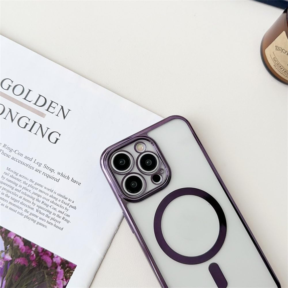 Umhängeband mit Handgelenkschlaufe, magnetische Handyhülle für iPhone 16 15 14 13 12 Pro Max 14 15 16 Plus, kabellose Ladebeschichtung, transparente Abdeckung, Silber, für iPhone 16