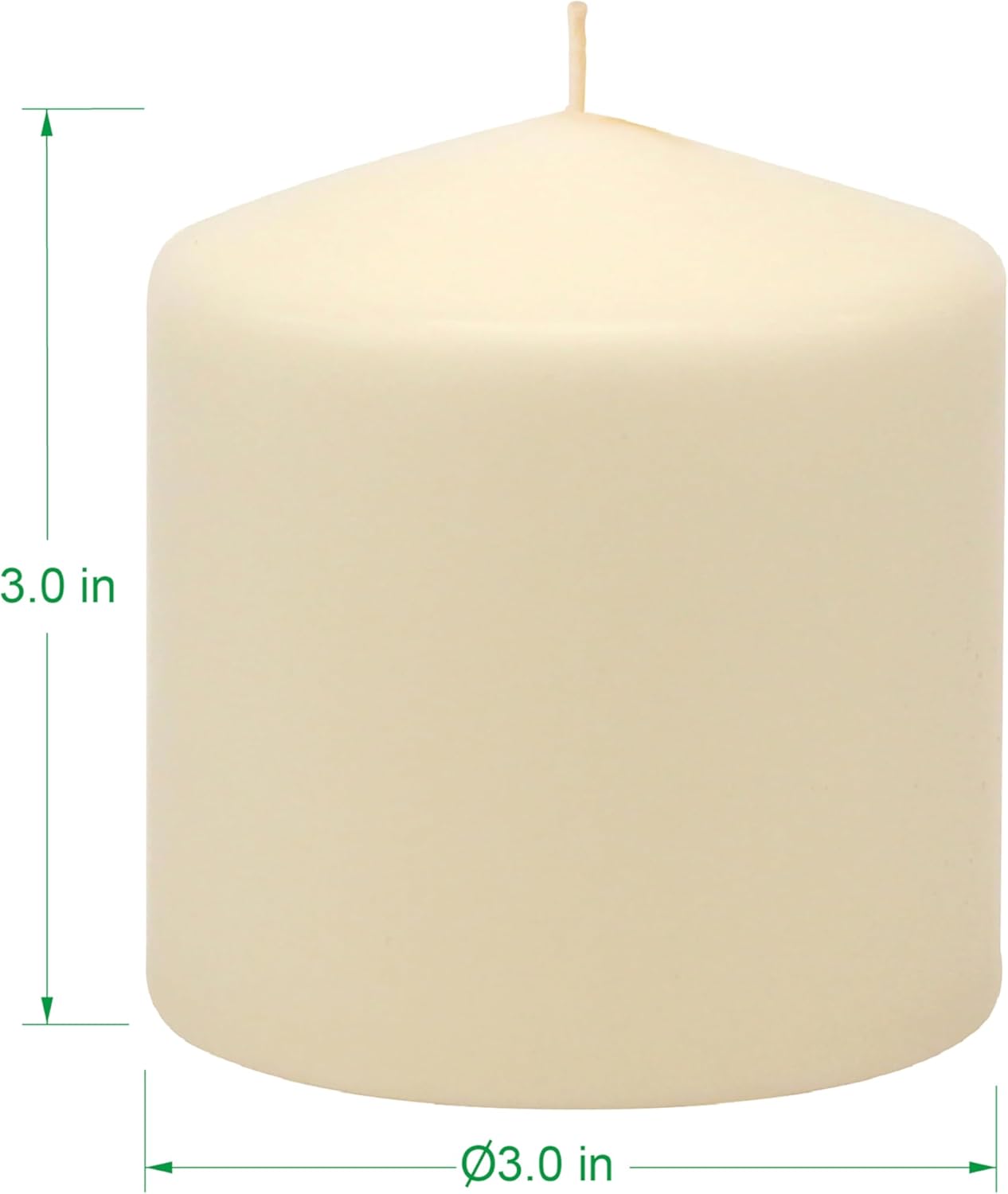 Stonebriar 3 Pack Tall 3 x 3 Inch 18 Hour Long Burning Unscented Ivory Wax Pillar Candles - Image 2