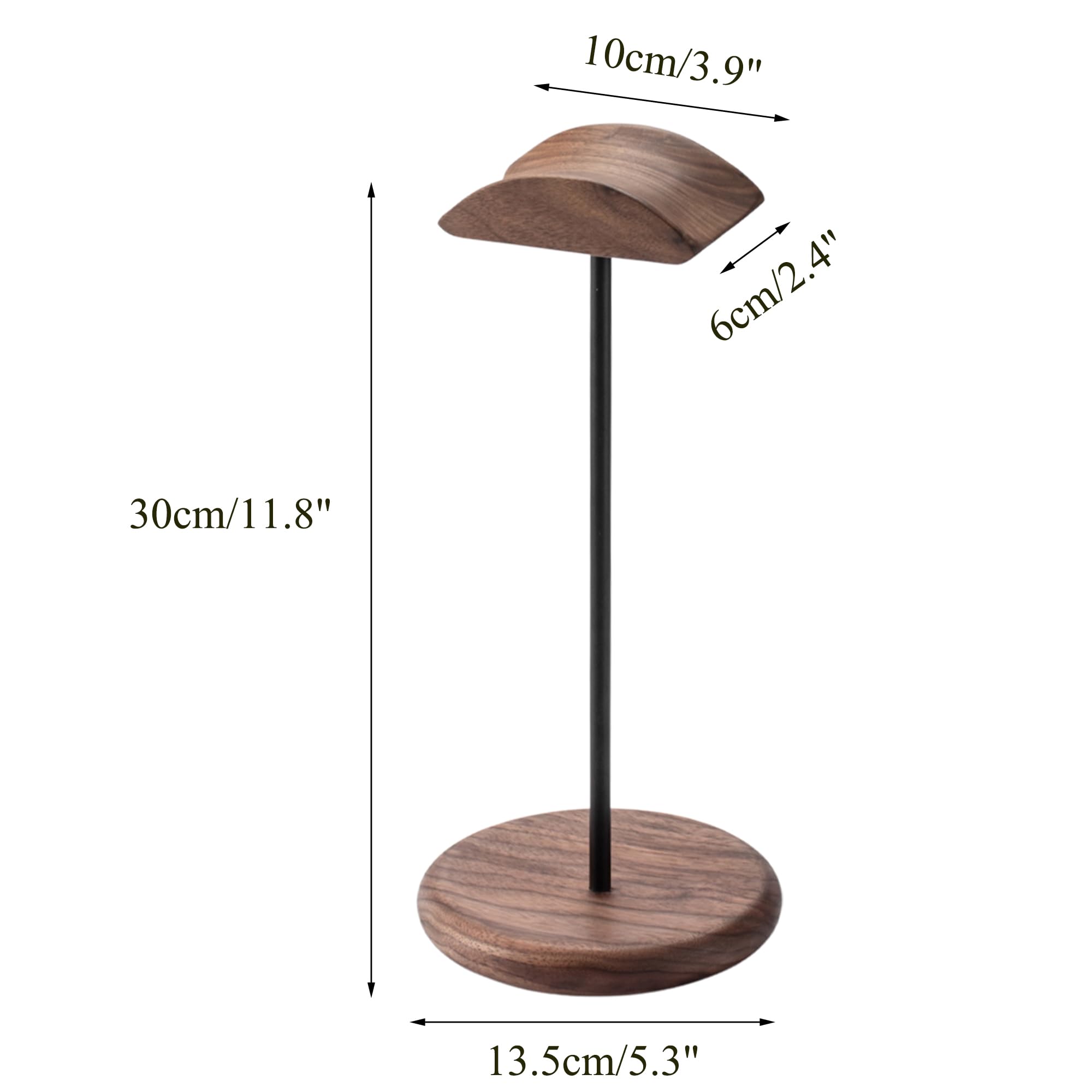 muso wood Headset Halterung Tisch Kopfhörer Ständer aus Walnussholz und Aluminium, stabiler Kopfhörerständer aus Holz, nachhaltiger Headset Ständer, Gaming Kopfhörer Halterung Halter