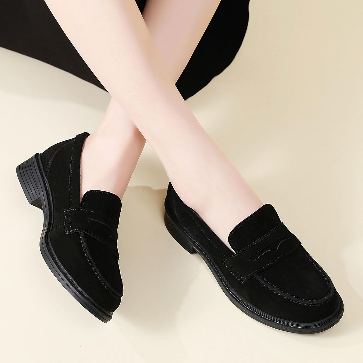 Penny Loafers for Women Loafers Womens Comfortable Suede Work Shoes