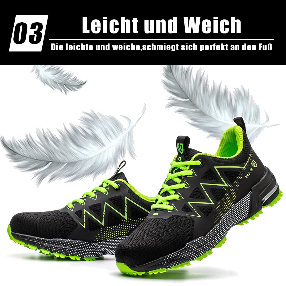 Sicherheitsschuhe Herren Atmungsaktiv Arbeitsschuhe Damen Leicht Sportlich Stahlkappenschuhe rutschfest Schutzschuhe