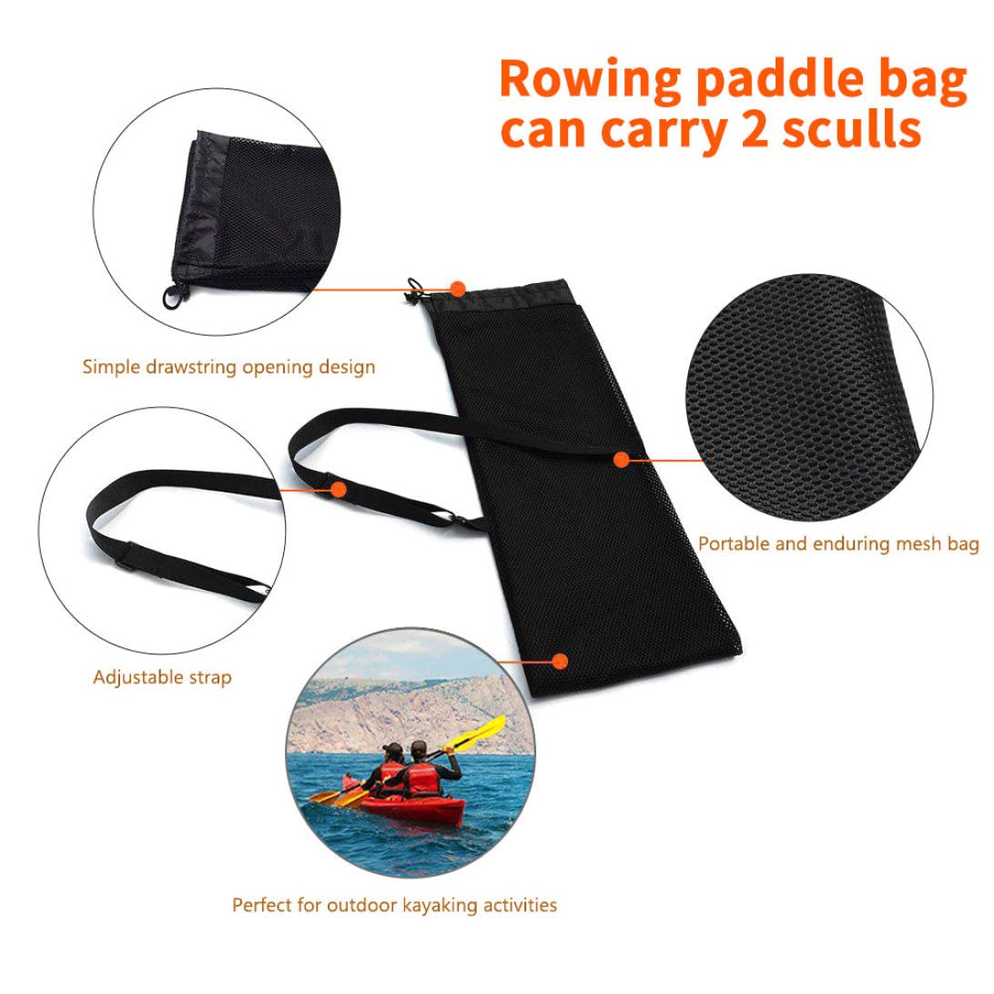 Borsa da pagaia da Kayak Porta per Paddle Canoa in Mesh in Mesh Nylon con Cinturino Regolabile, Sacca da Paddle in Barca in Nylon