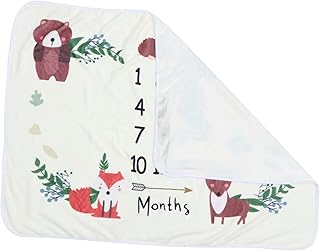 GLEAVI Marcos Cobertor Fotos Cobertores de Recém-Nascidos Cobertor Woobie Cobertor de Fotografia de Bebê Gráfico de Desenvolvimento de Bebê Cobertor de Aniversário Mensal Cobertor de Memória de Bebê Adereços Cobertor de Marcos