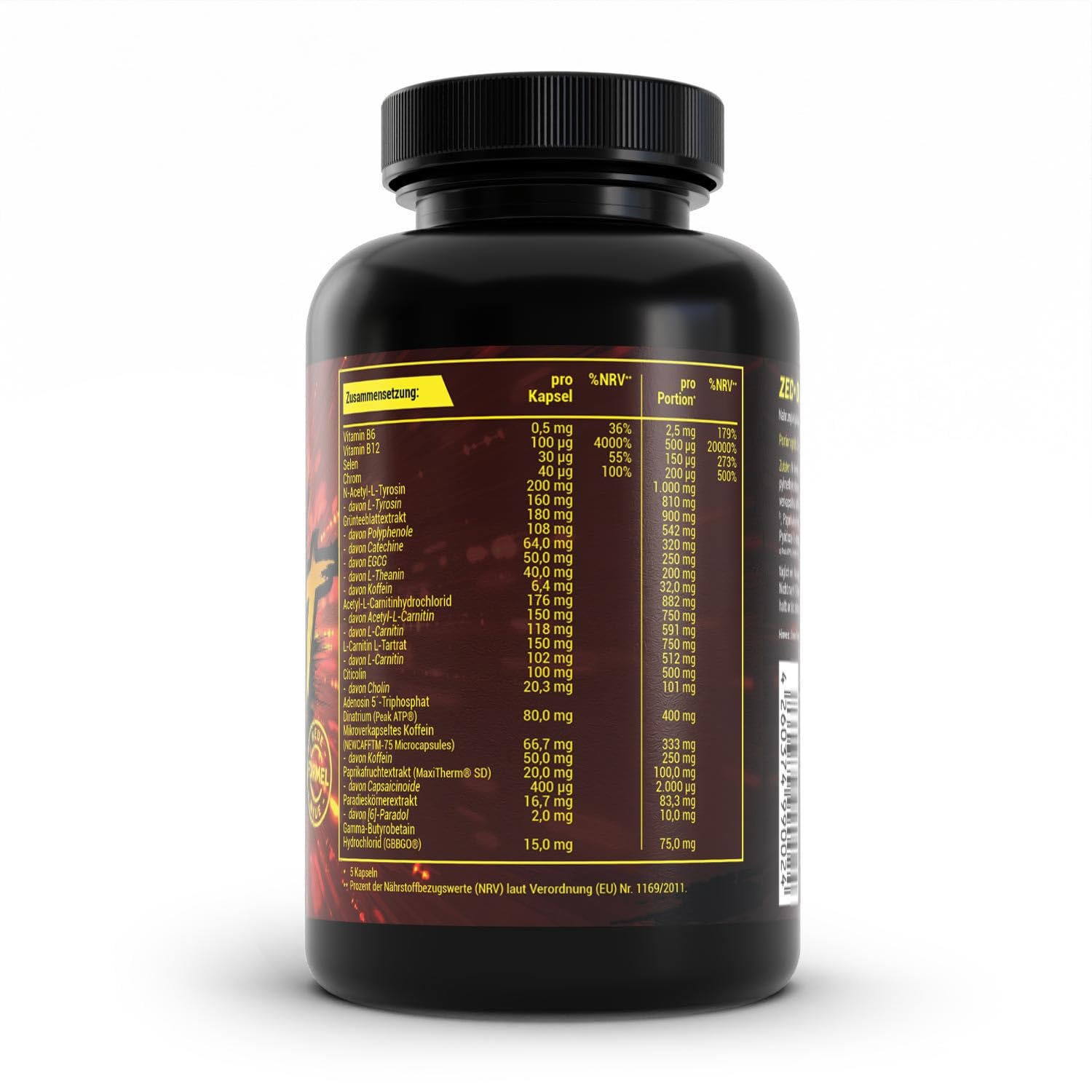 Zec+ Nutrition Diet Support, 100 Kapseln mit Grüntee- und Ingwerextrakt, Koffein und L-Carnitin, Made in Germany