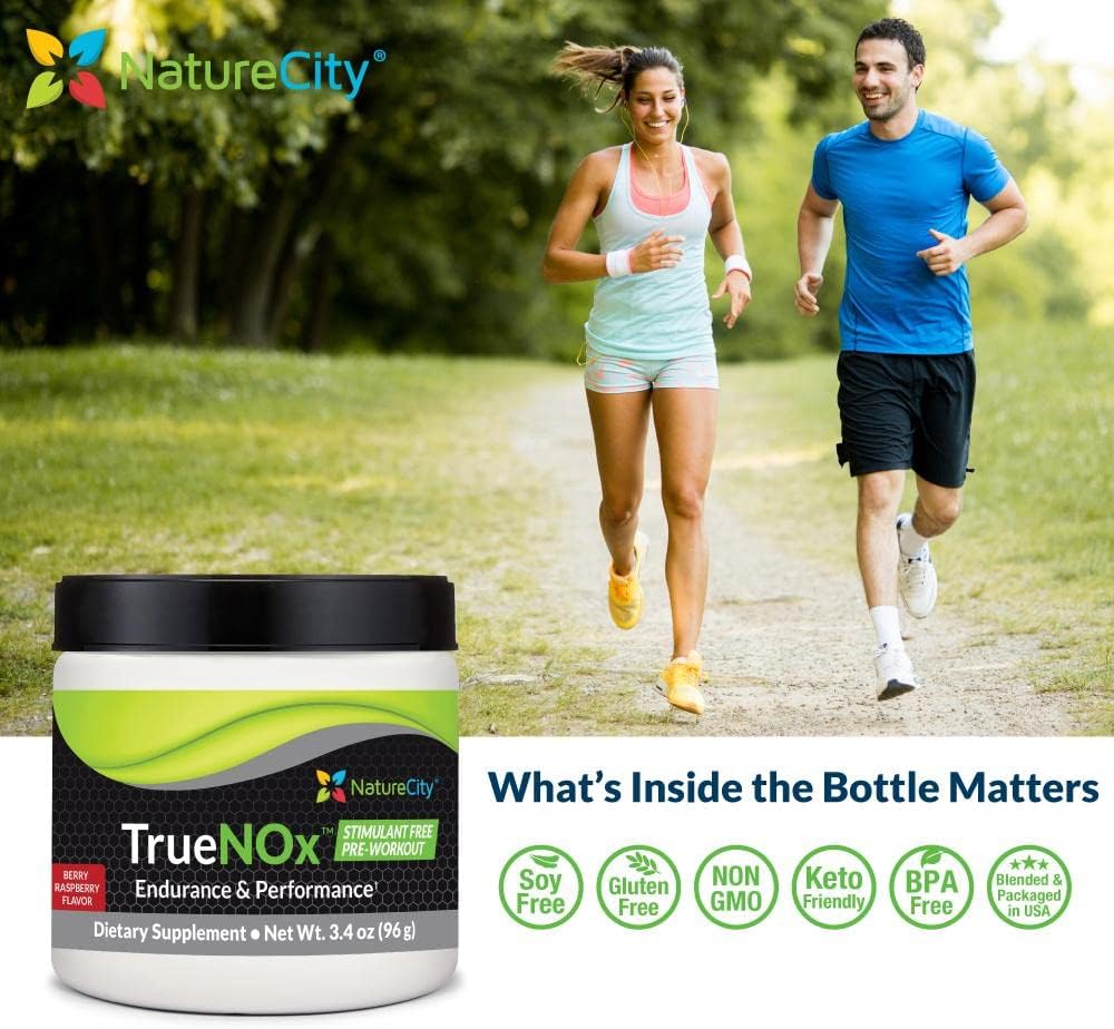True-NOx Nitric Oxide Supplement Stimulant Free Pre-Workout Powder ft. Nitrosogine L-Arginine, Peak ATP, & Beetroot Juice Powder