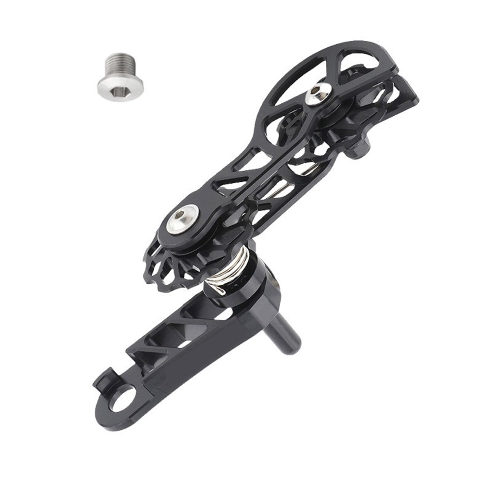Shurhome Mountain Bike Chain Tensioner Aluminum Alloys Bicycles Single Speed Adjuster Converter Double Spring Chain Guide