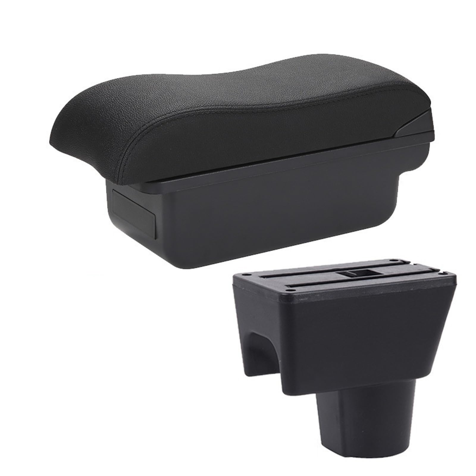 Dla Renault Duster dla Nissan Terrano 3 dla Renault Duster Oroc podłokietnik samochodowy ze schowkiem zakrzywiona powierzchnia skóra 2012-2018(C2 Black line NO USB)