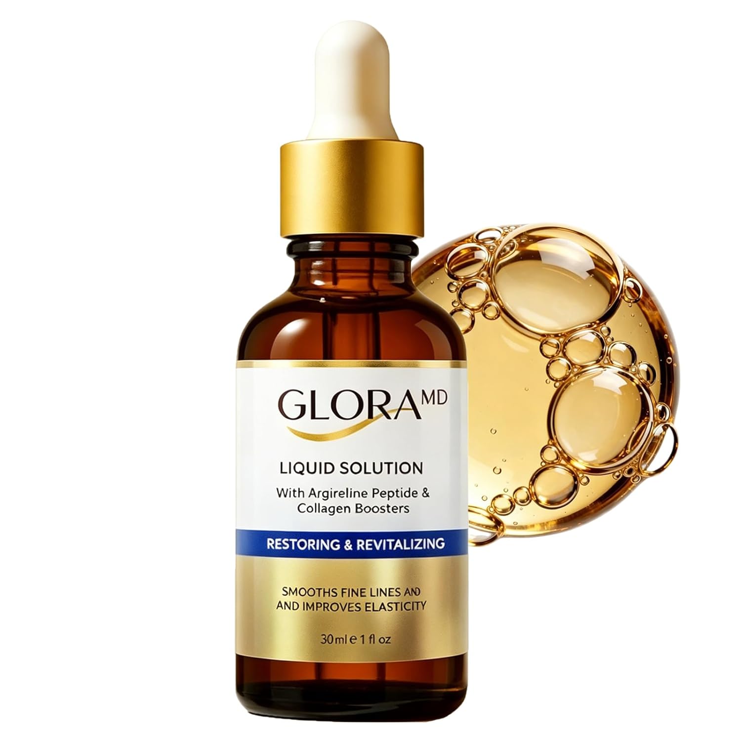 Gloramd Official Face Lifting Serum, Gloramd Official Liquid Solution, Anti-Aging Serum Essence Oil with Peptide & Collagen, Hydration Moisturizing and Firming, Reduce Fine Lines (1Pc)