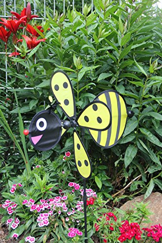 Windrad Marienkäfer gelb (W23) Windräder Garten Deko