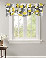 Vista 97 de Cenefa de cocina para ventanas, Día de la Independencia, pentagrama, textura de arpillera a cuadros, semitransparente, con bolsillo para barra